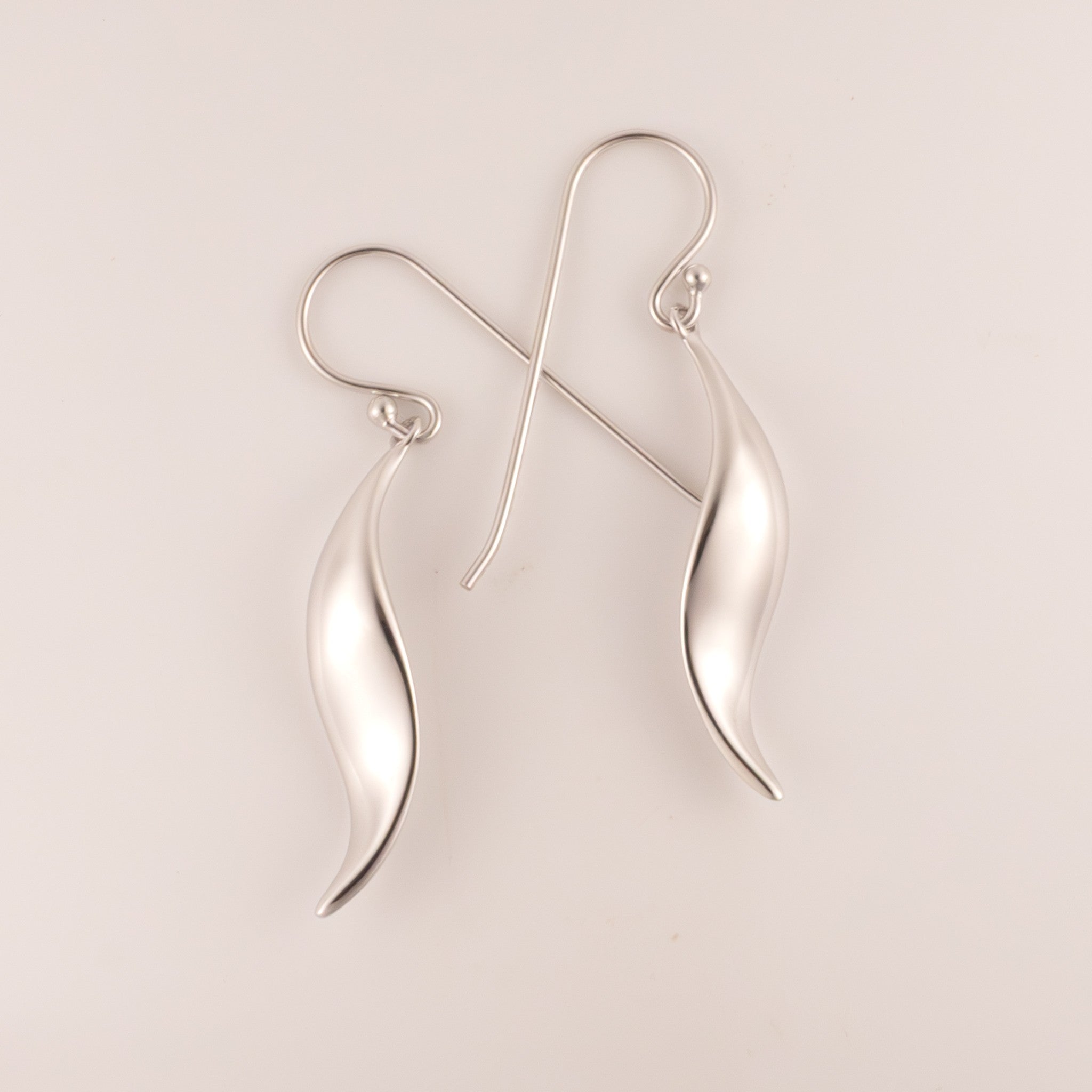 Sterling Silver Wavy Dangle Earrings