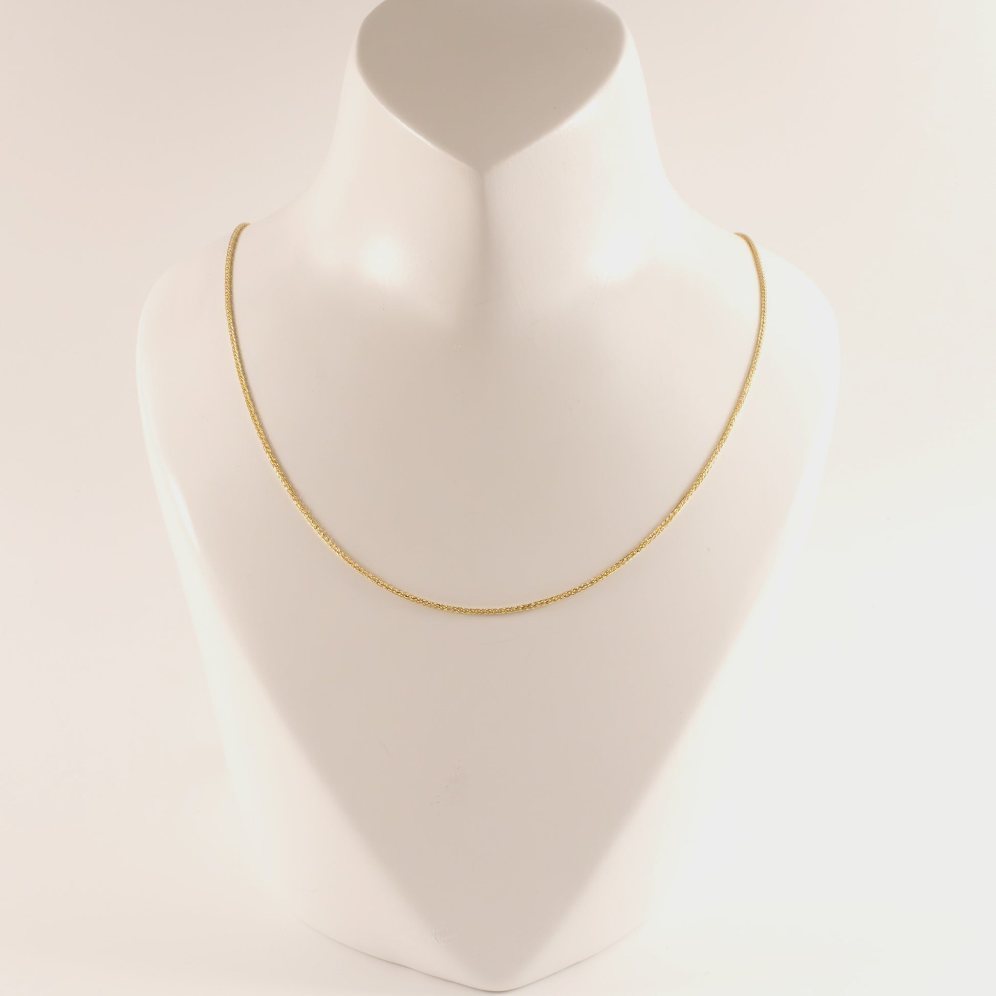 14KYG Diamond Cut Spiga Chain 0.9mm 18"