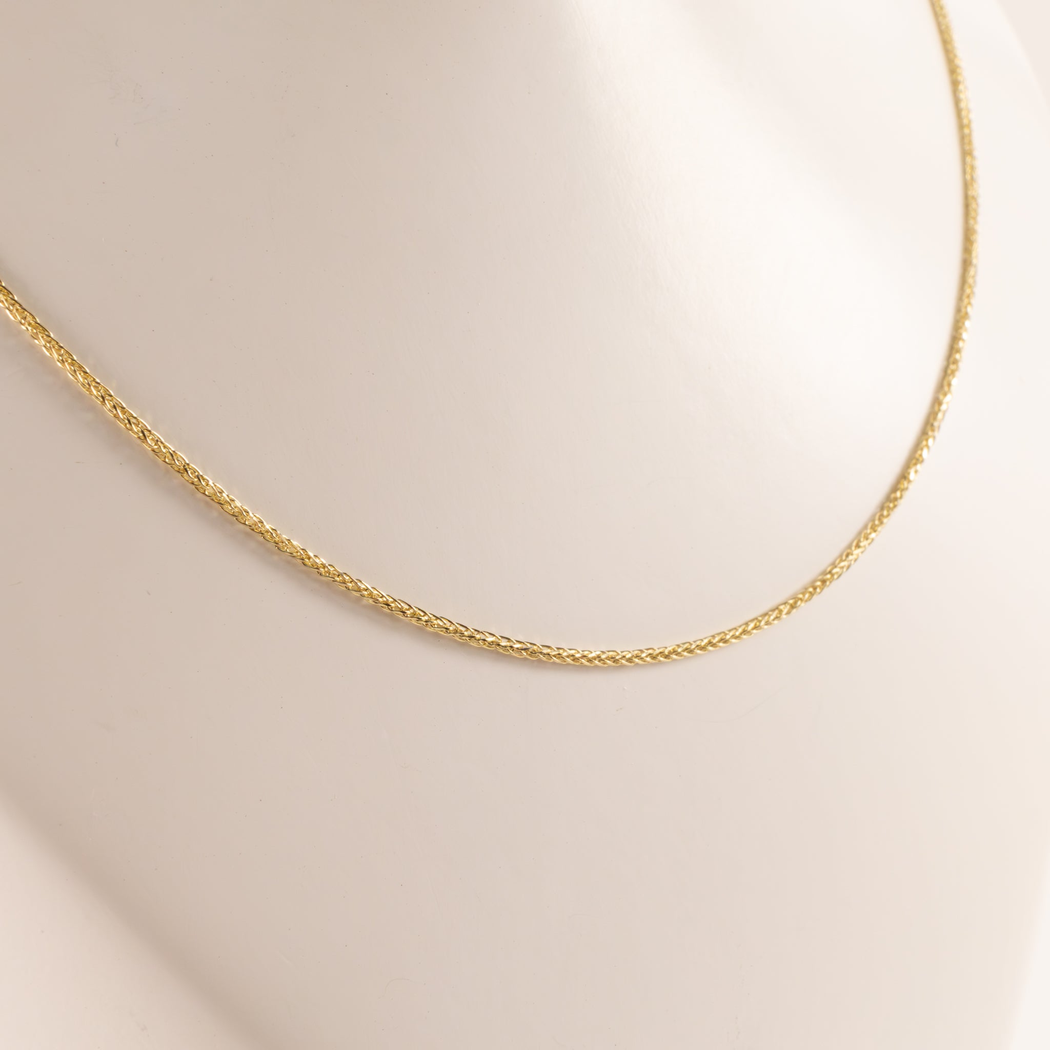 14KYG Diamond Cut Spiga Chain 0.9mm 20"