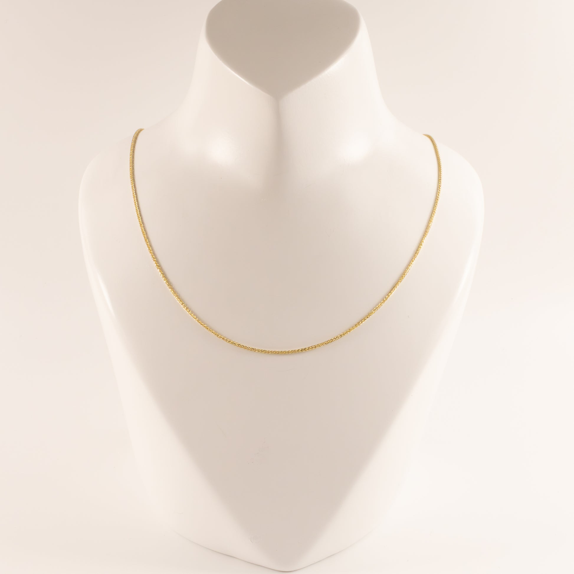 14KYG Diamond Cut Spiga Chain 0.9mm 20"