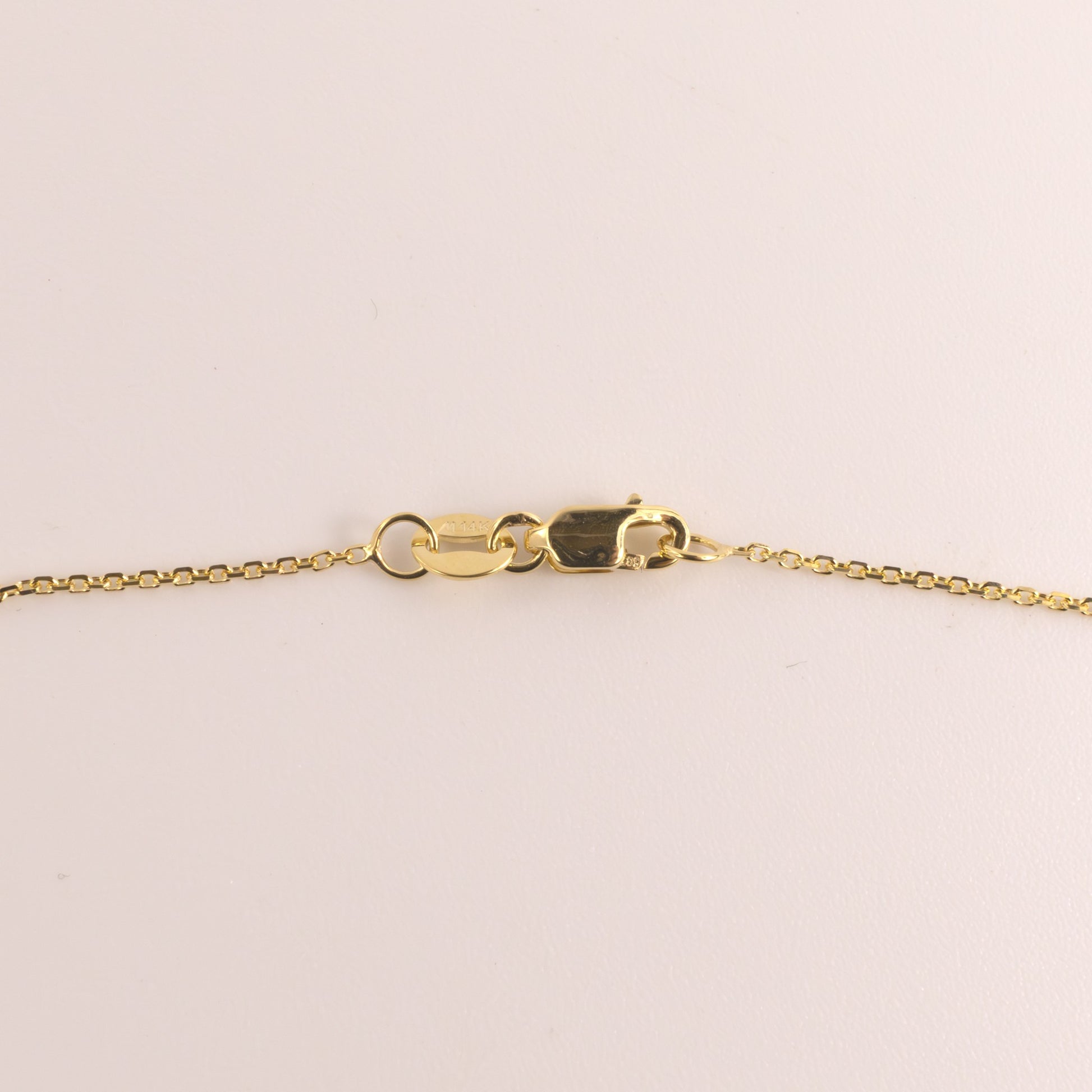 14KYG Diamond Cut Cable Chain 1.0mm 16"