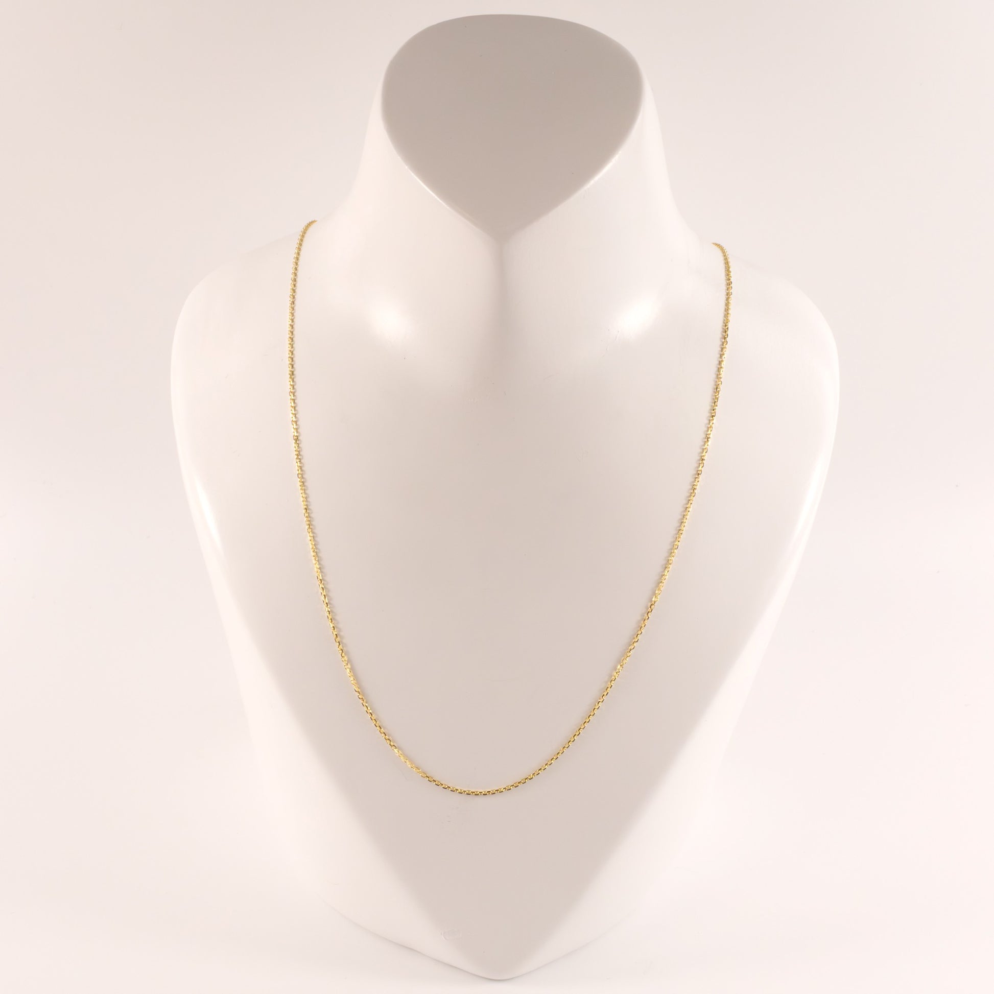 14KYG Diamond Cut Cable Chain 0.95mm 18"