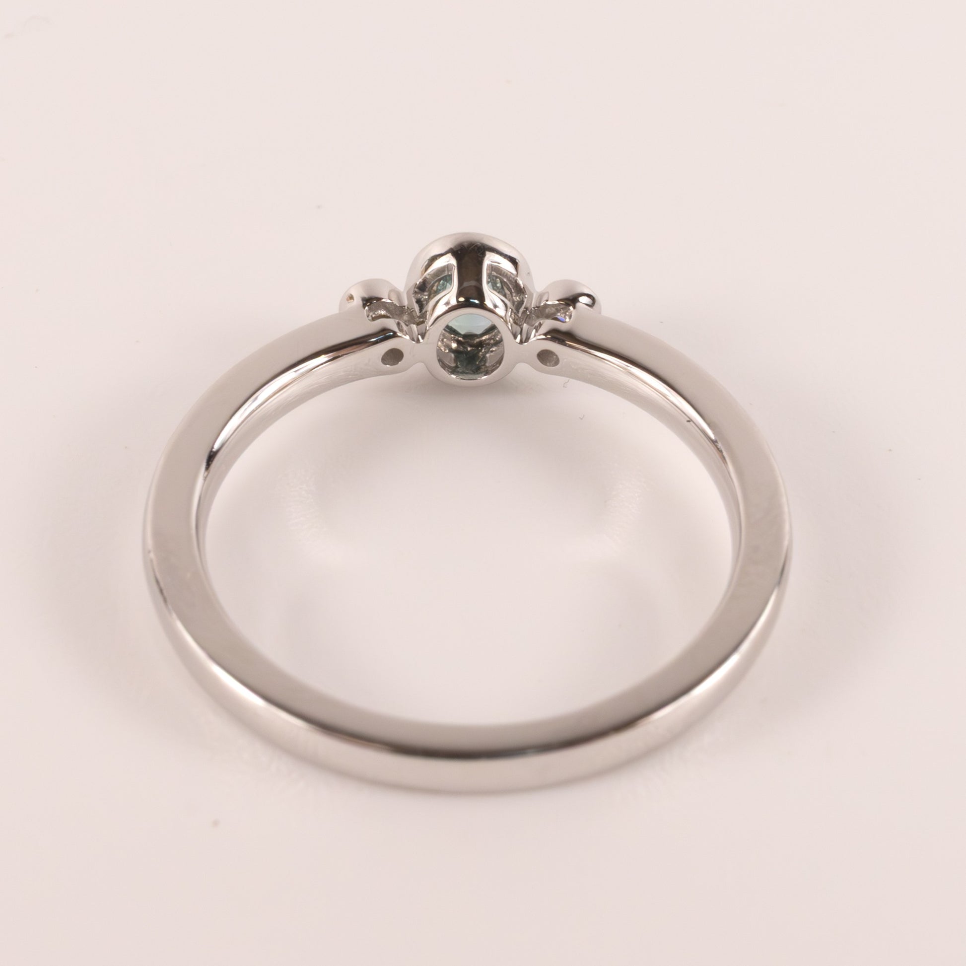 14KWG Alexandrite and Diamond Bezel Set Ring
