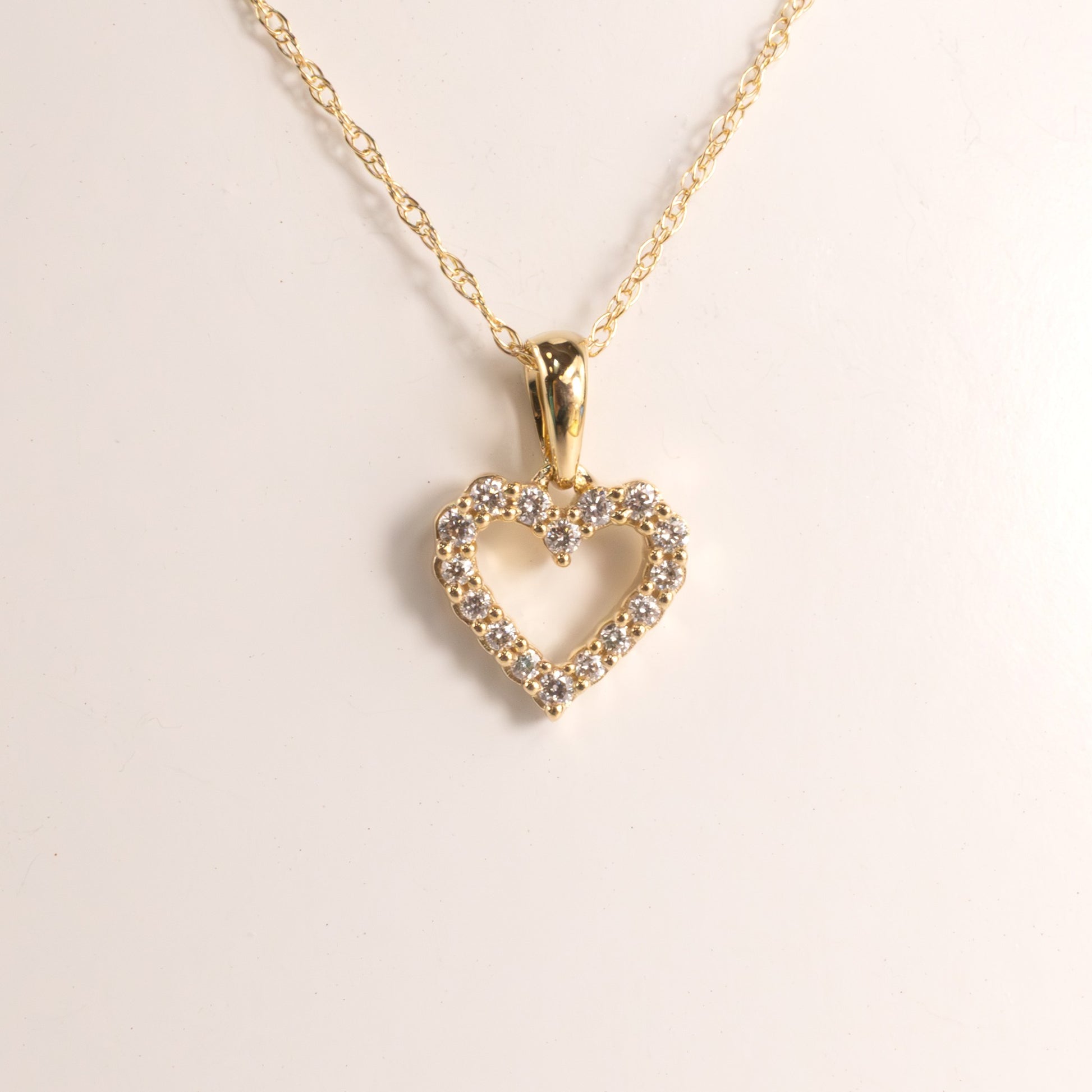 14KYG Diamond 0.10cttw Heart Necklace