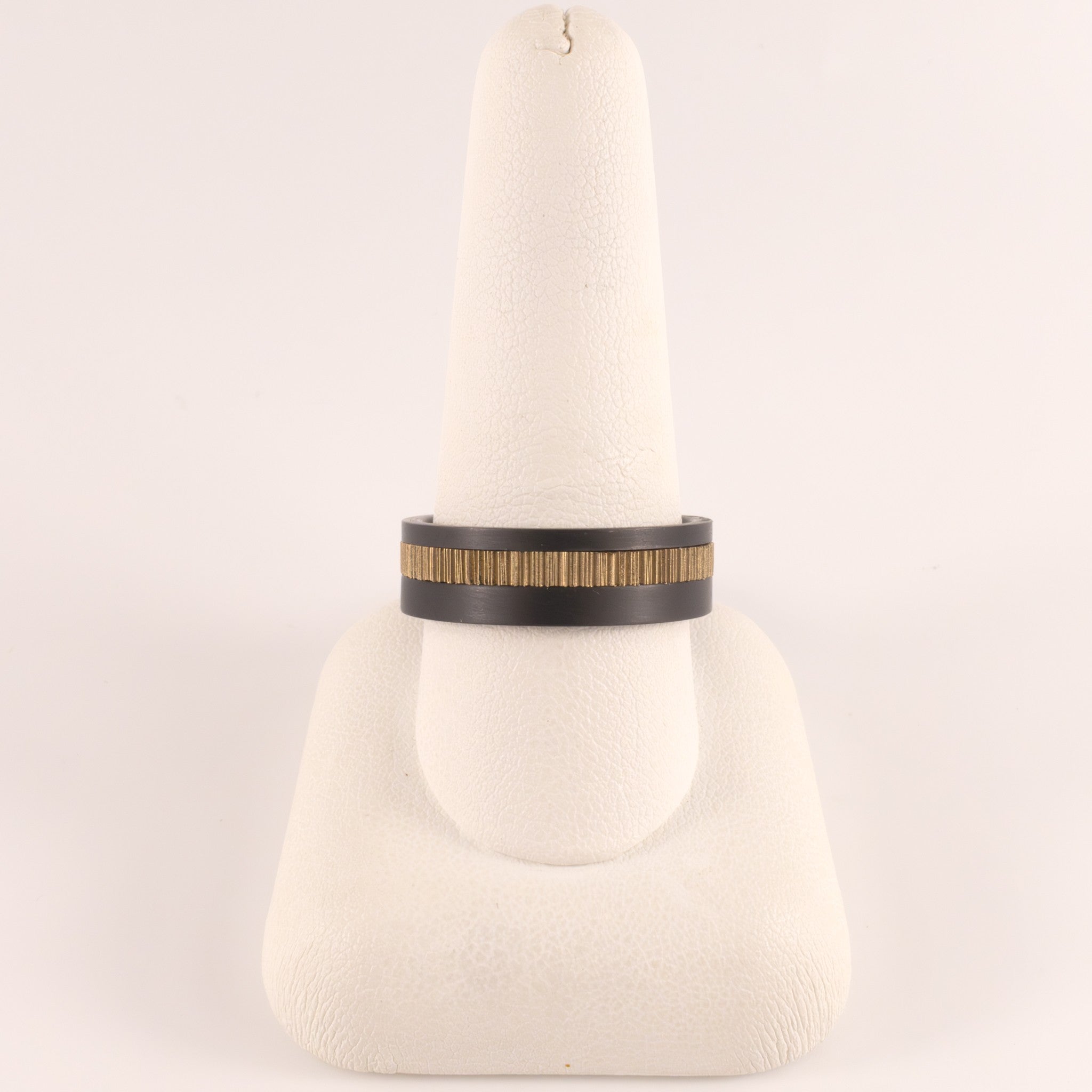 Tantalum & 14KYG Micro Bark Mens Ring