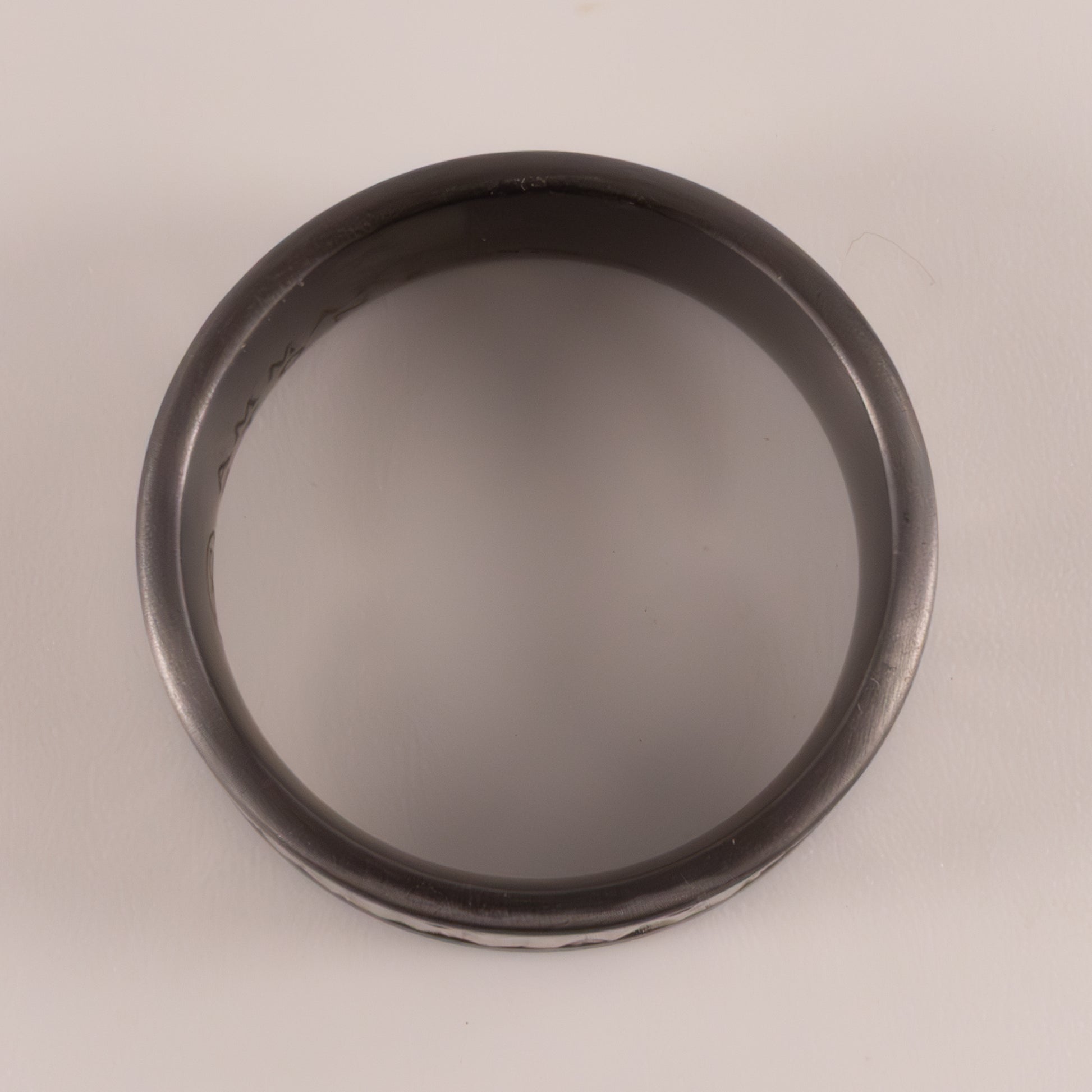 Tantalum & 14KWG Vertical Hammer Mens Ring