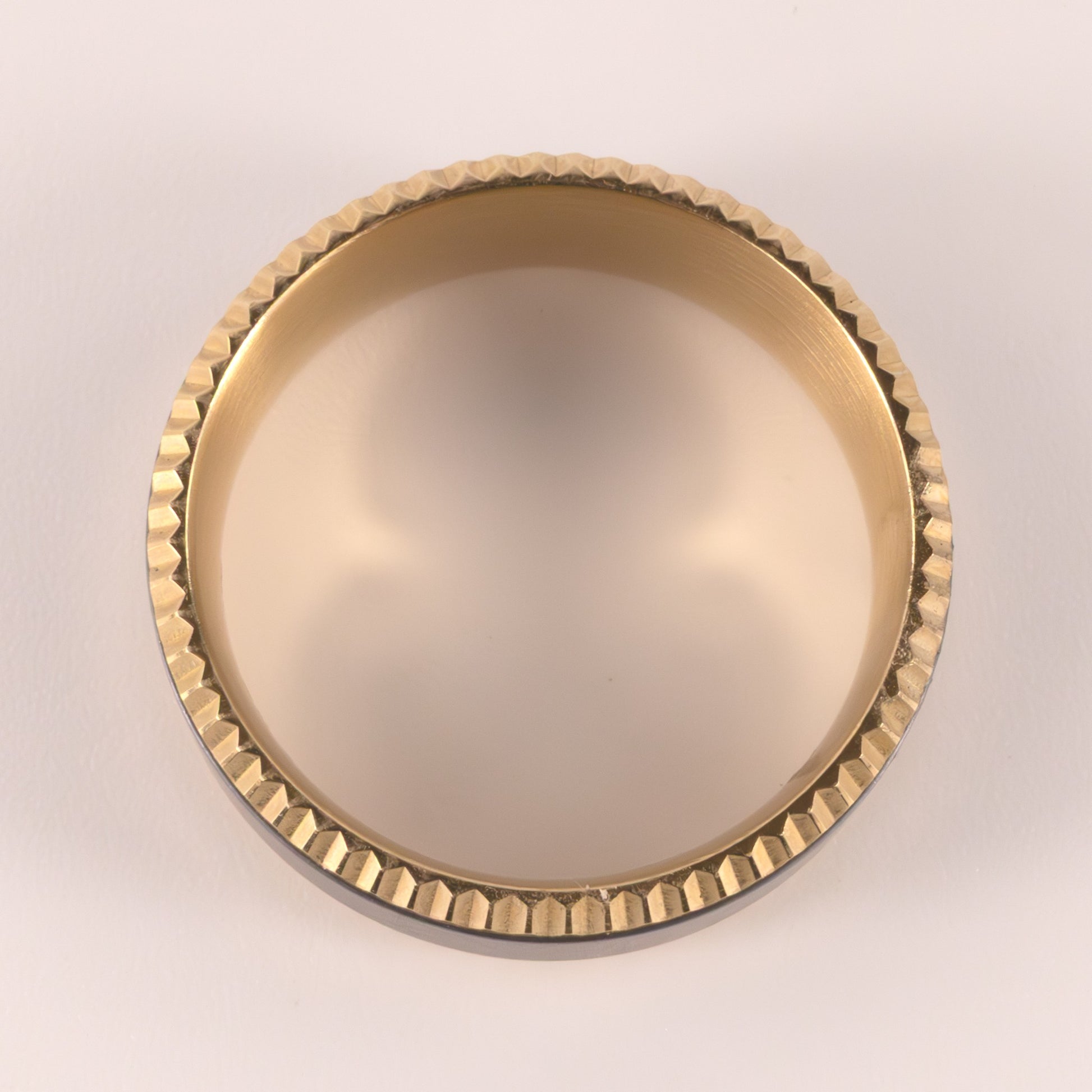 Tantalum & 14KYG Fluted Edge Satin Center Mens Ring