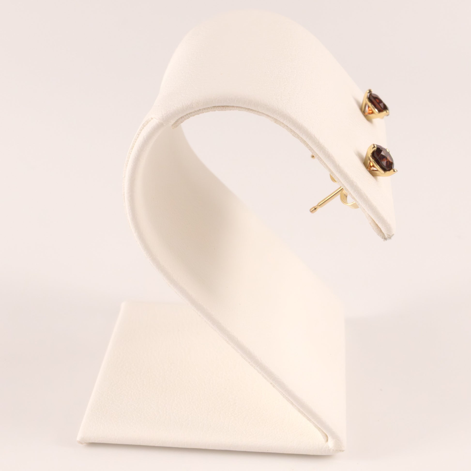 14KYG Garnet 4mm Martini Set Stud Earrings