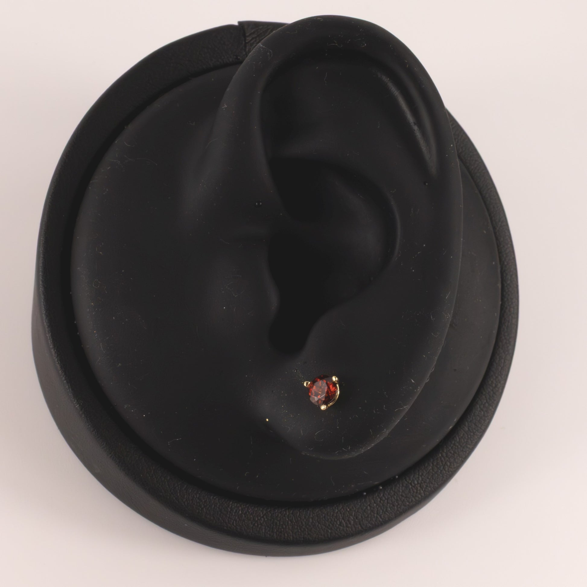 14KYG Garnet 4mm Martini Set Stud Earrings
