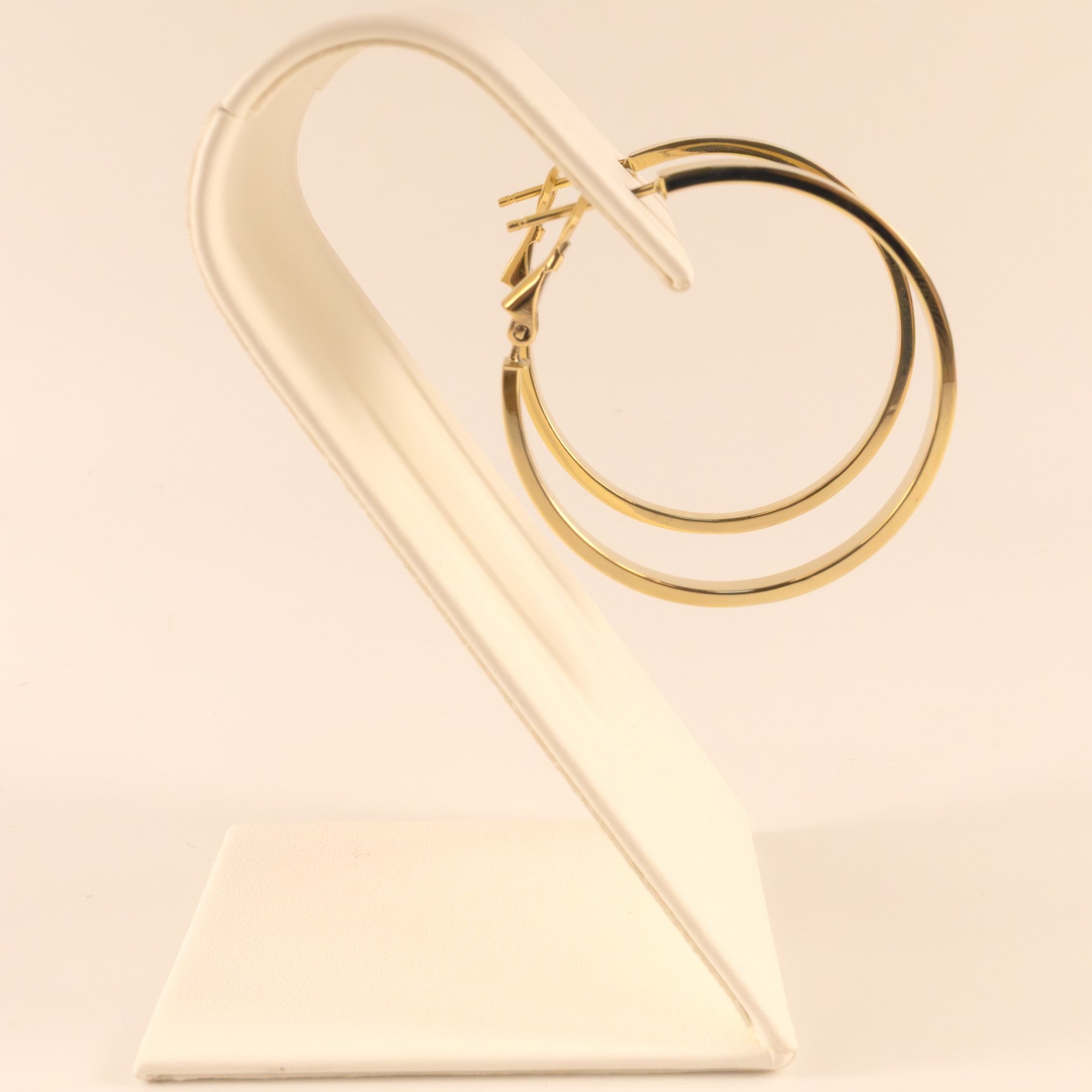 14KYG 3x35mm Squared Round Hoop Earrings