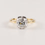 14K Two-Tone Diamond 1.71ct Cushion Cut Solitaire Marks Custom Engagement Ring