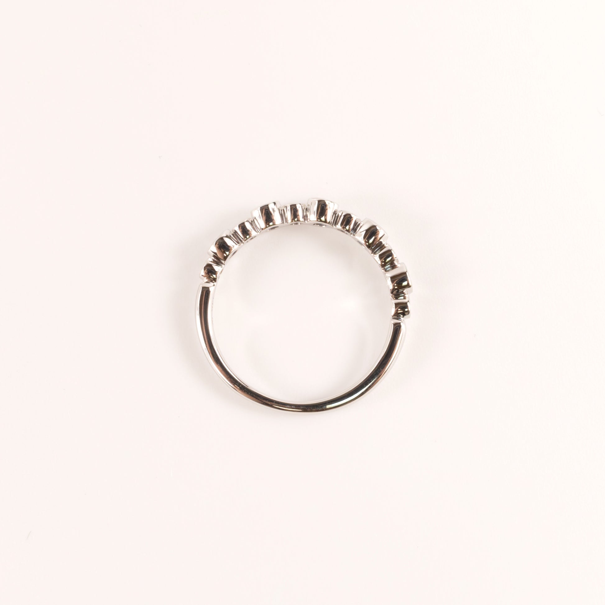 14KWG Lab Grown Alexandrite 0.20cttw and Diamond 0.09cttw Bezel Set Band