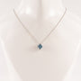 14KWG Lab Grown Cushion Blue Diamond 1.61ct Slide Pendant