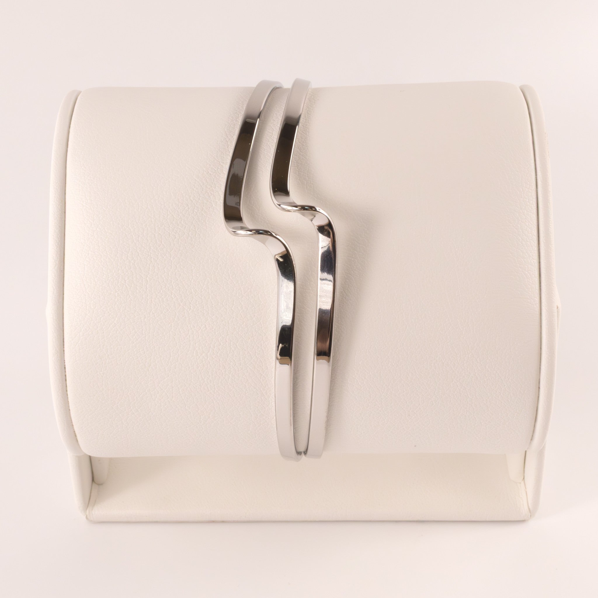 Sterling Silver Two-Row Wavy Cuff Bracelet