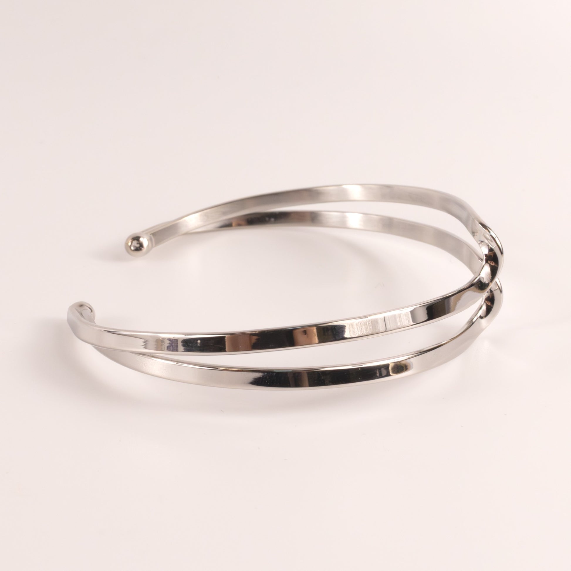 Sterling Silver Two-Row Wavy Cuff Bracelet