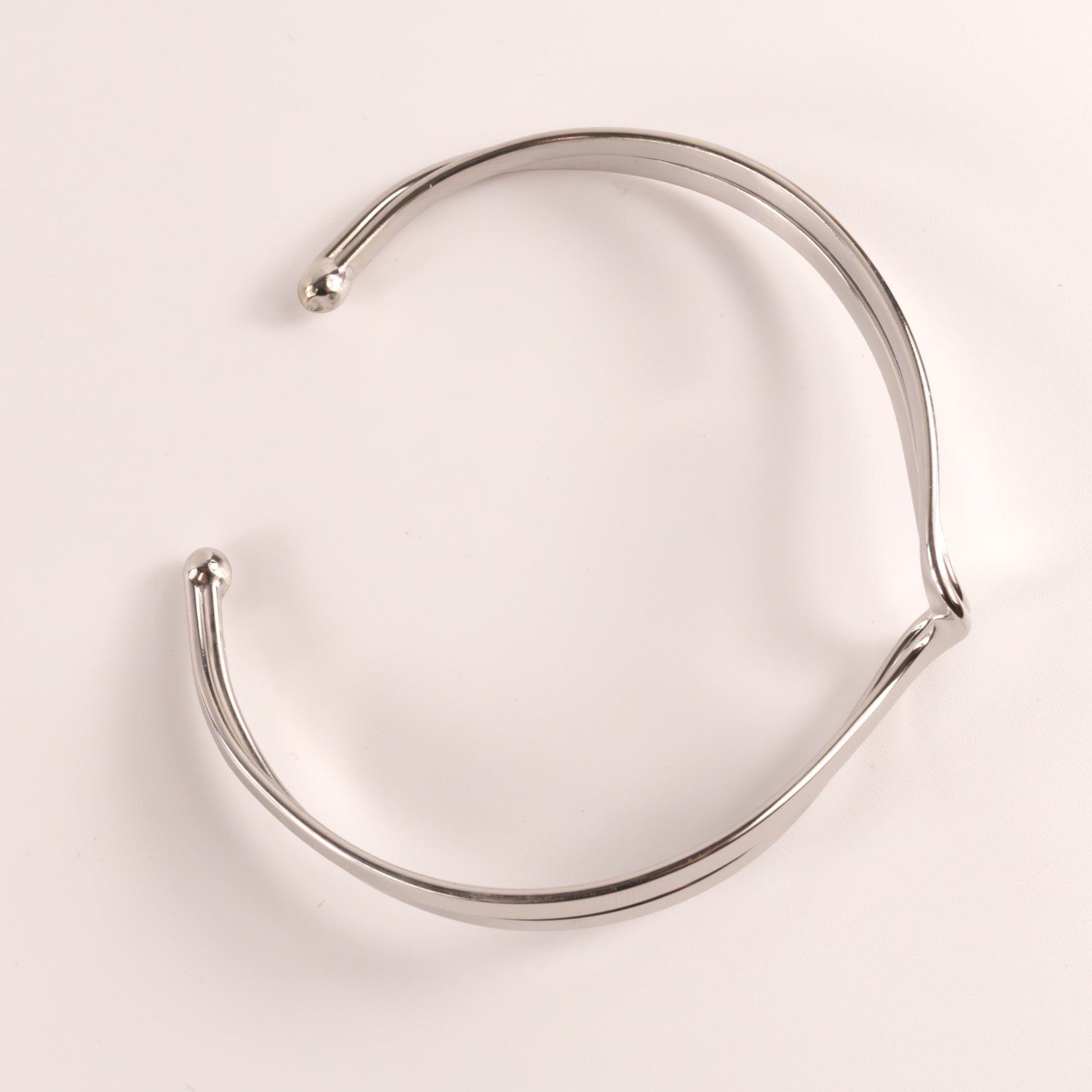 Sterling Silver Two-Row Wavy Cuff Bracelet