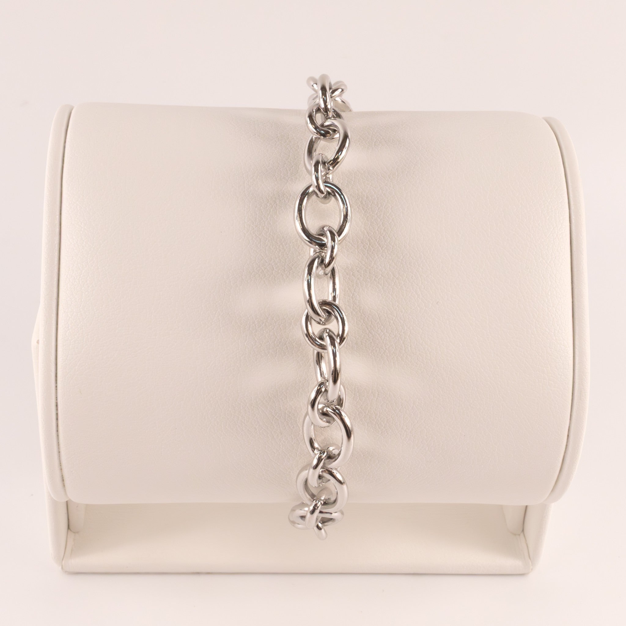 Sterling Silver Oval Cable Chain Solid Link Bracelet