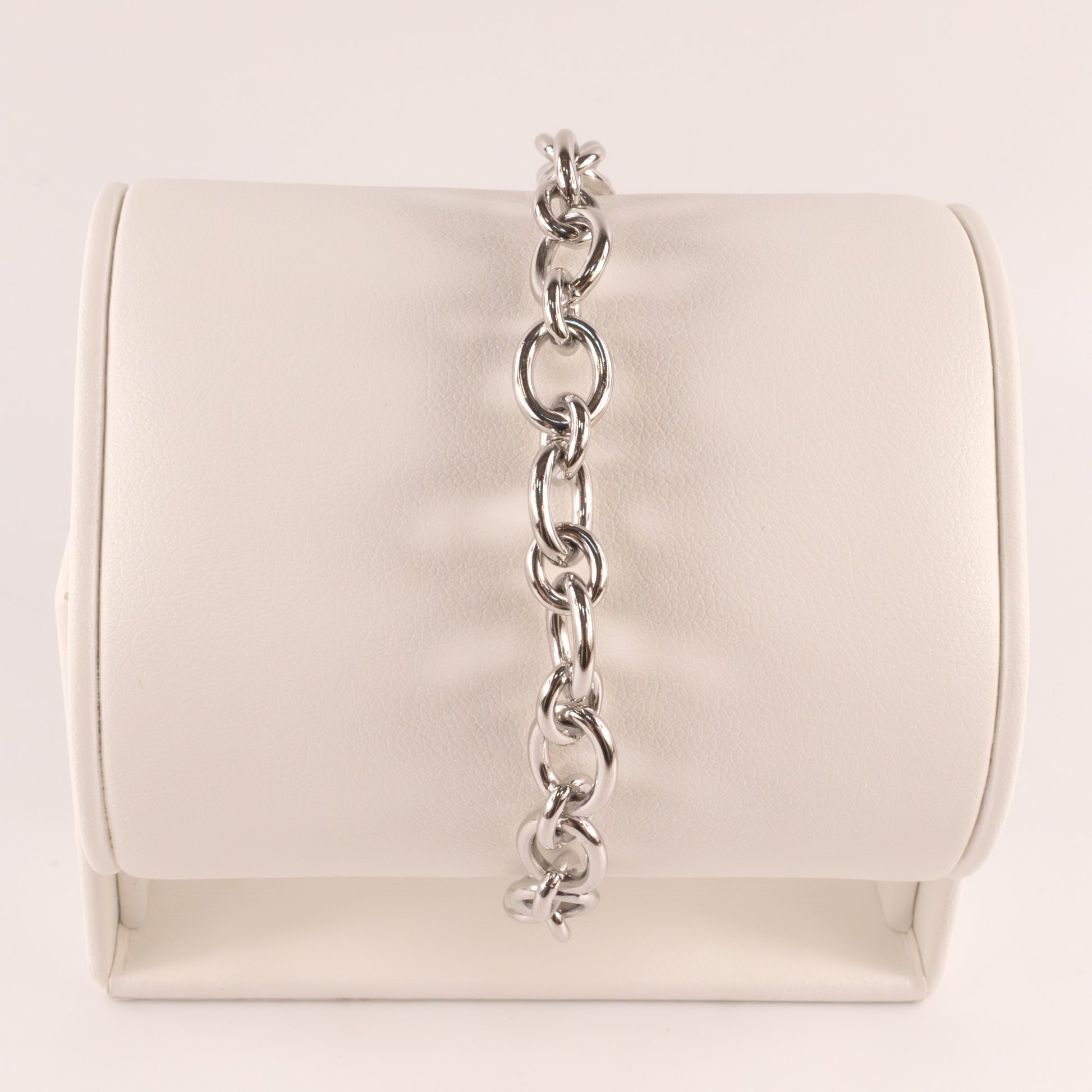 Sterling Silver Oval Cable Chain Solid Link Bracelet