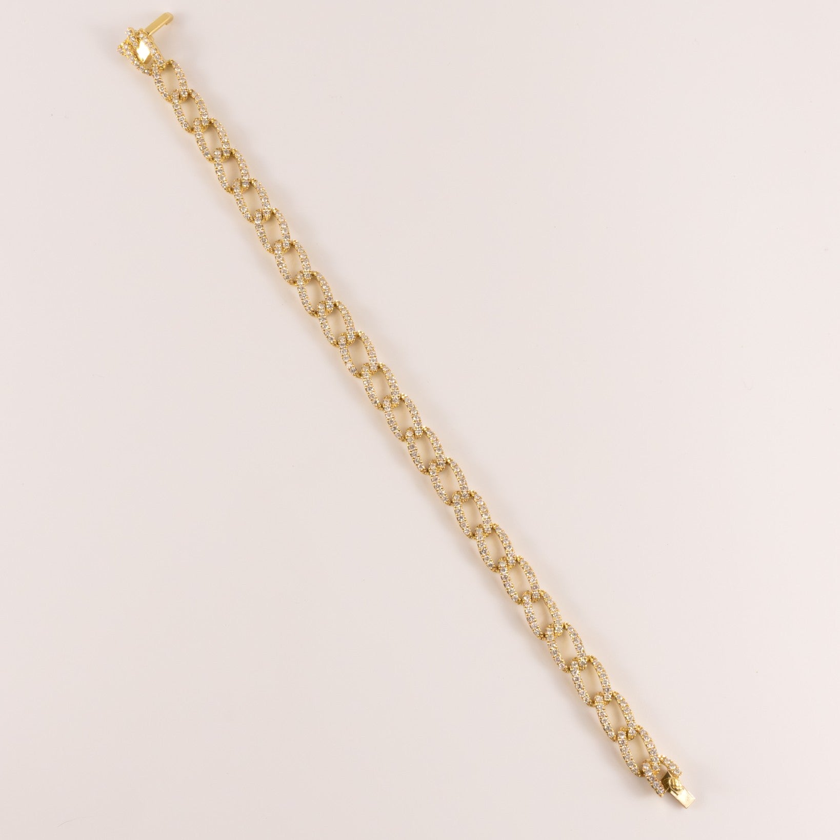 18KYG Diamond 2.55cttw Curb Chain Bracelet