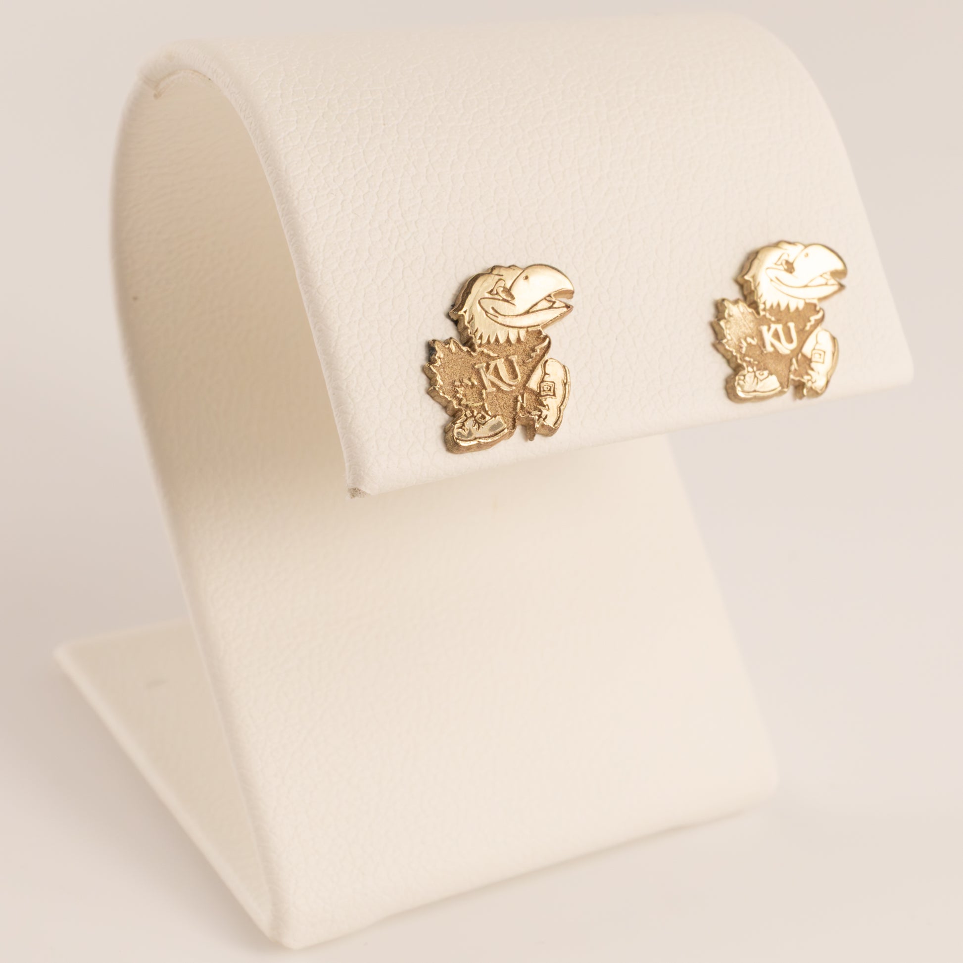10KYG KU Jayhawk Stud Earrings