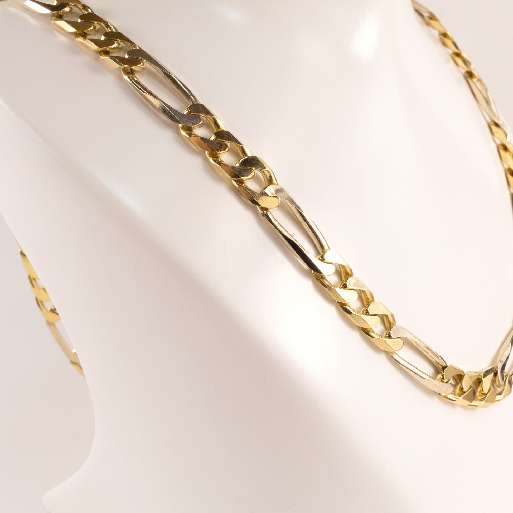 18K Two-Tone Figaro 6.6mm 20" Chain