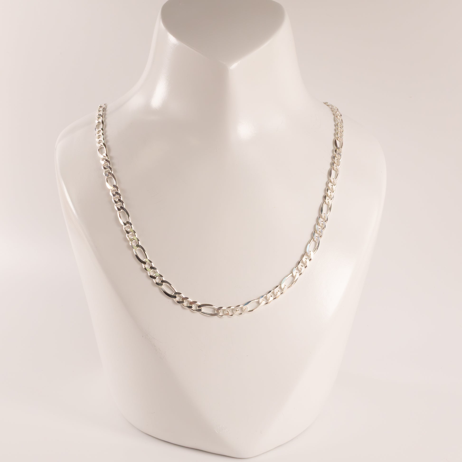 Sterling Silver Figaro 3.5mm 22" Chain