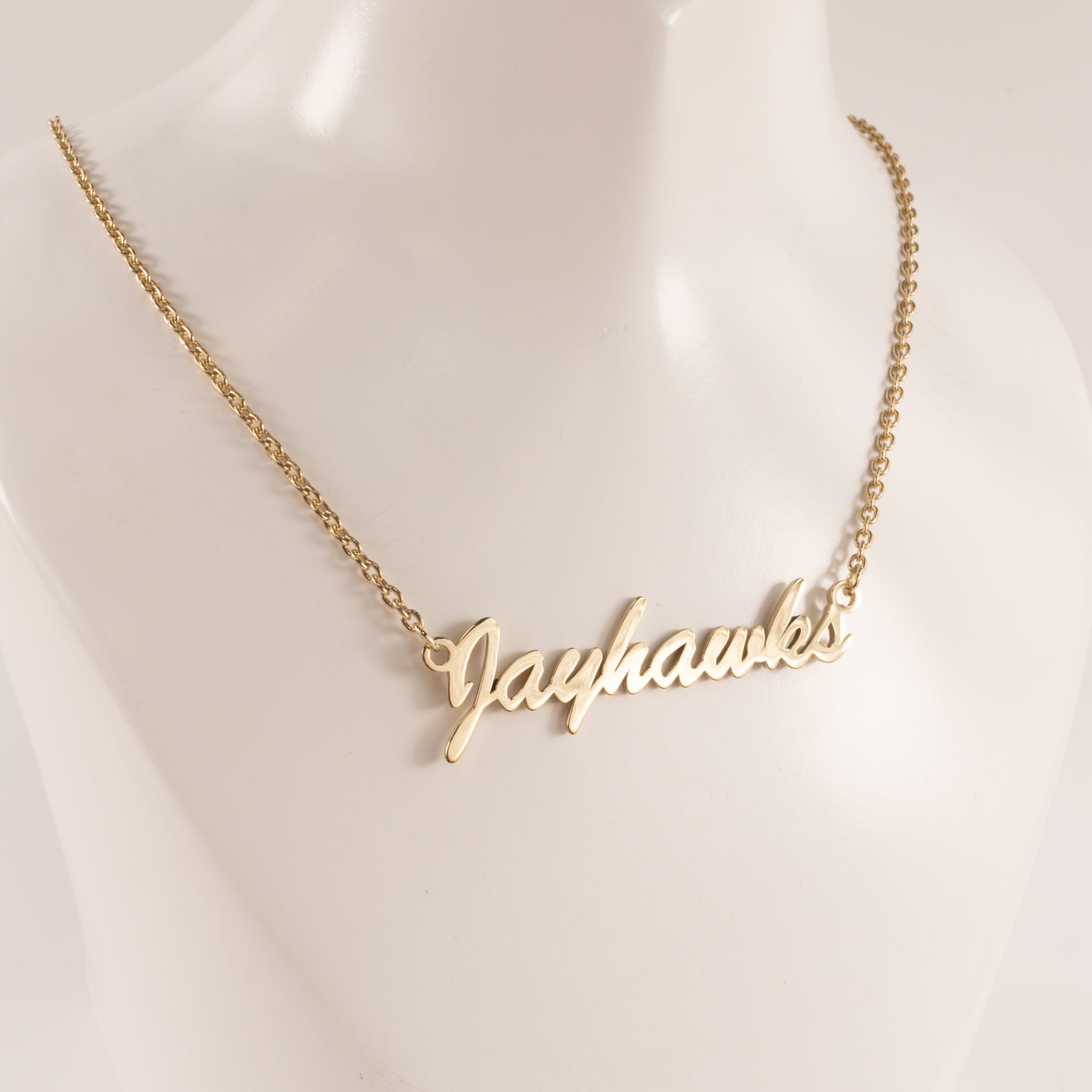 Sterling Silver Gold Plated Fixed KU "Jayhawks" Necklace