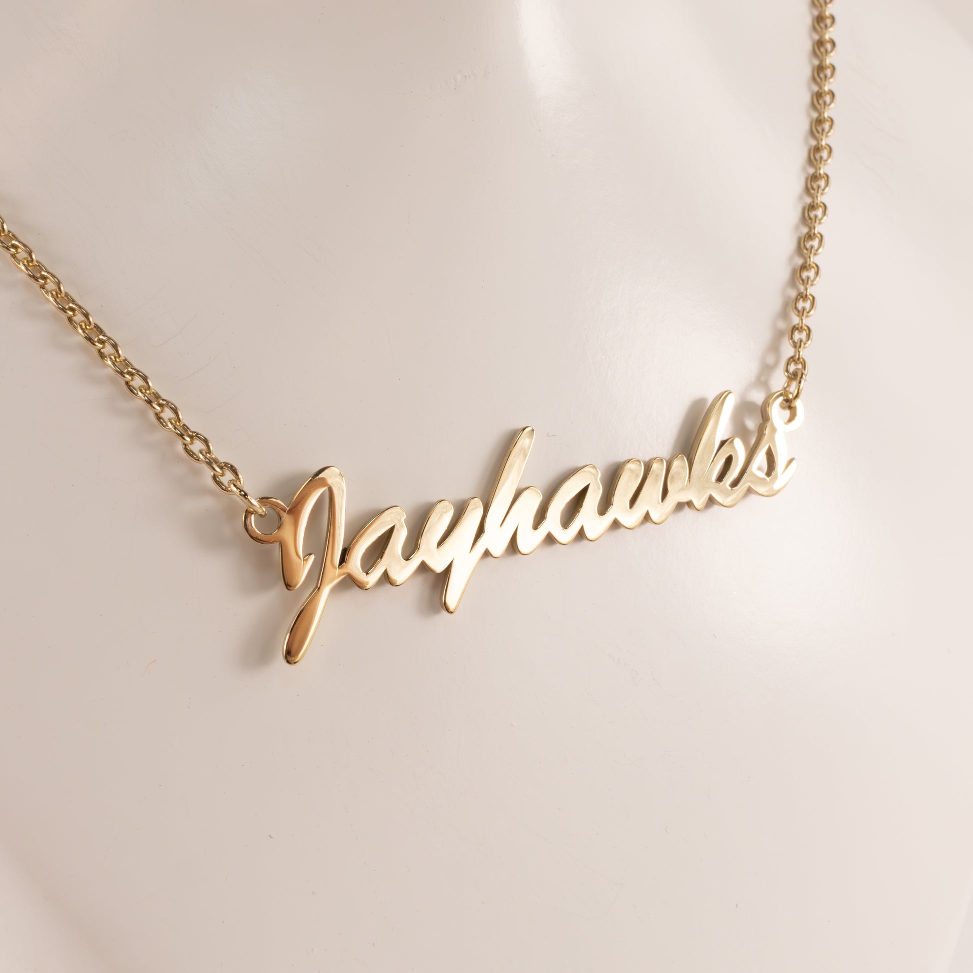 Sterling Silver Gold Plated Fixed KU "Jayhawks" Necklace