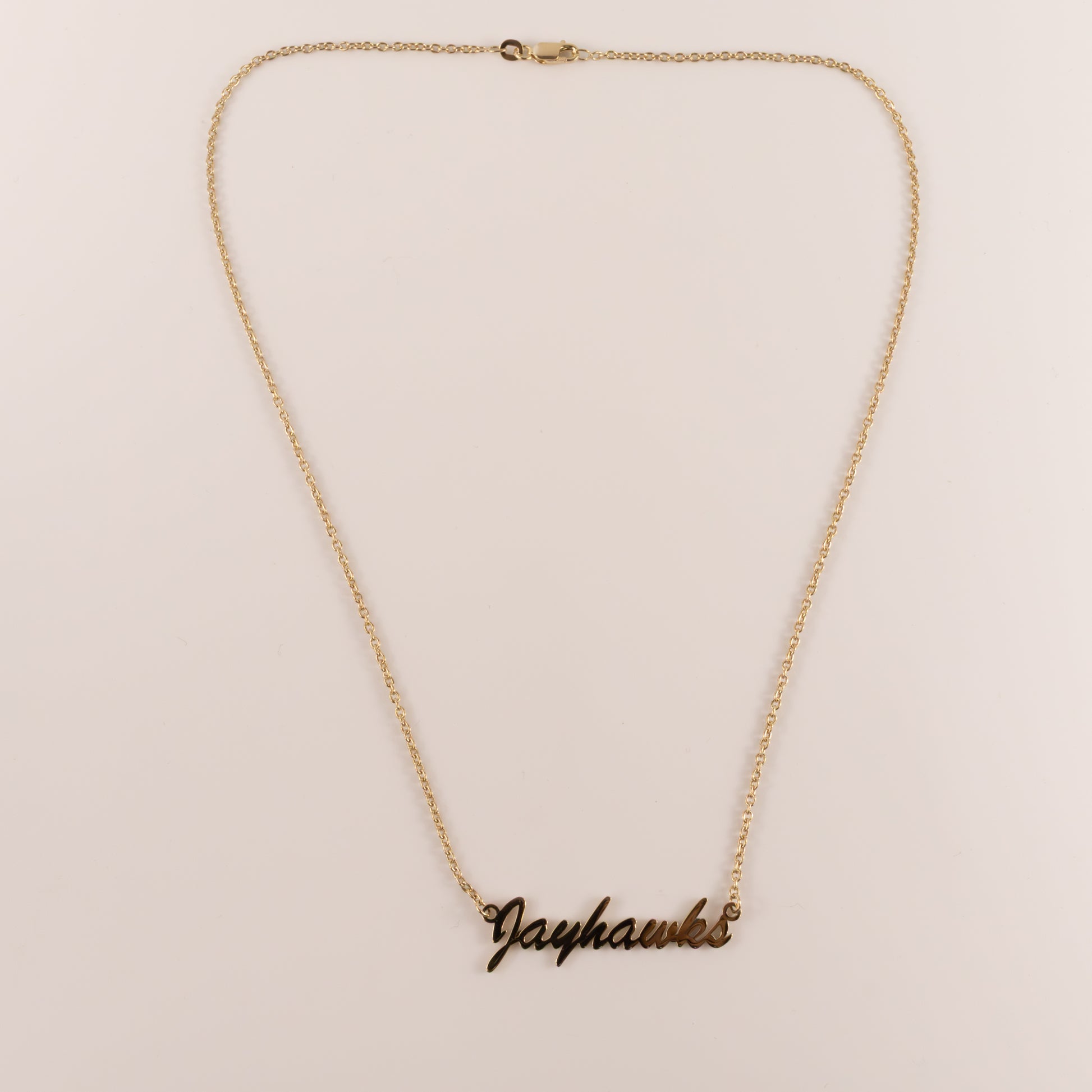 Sterling Silver Gold Plated Fixed KU "Jayhawks" Necklace