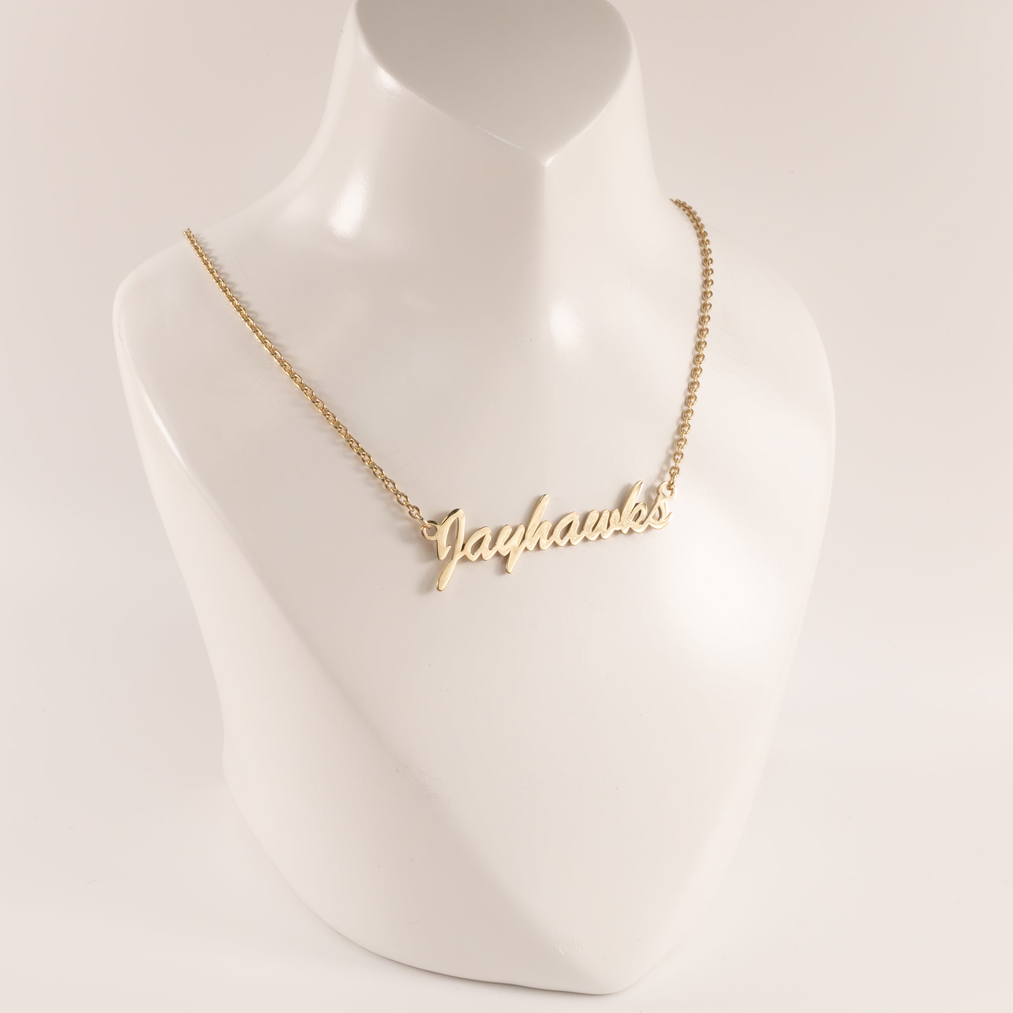 Sterling Silver Gold Plated Fixed KU "Jayhawks" Necklace