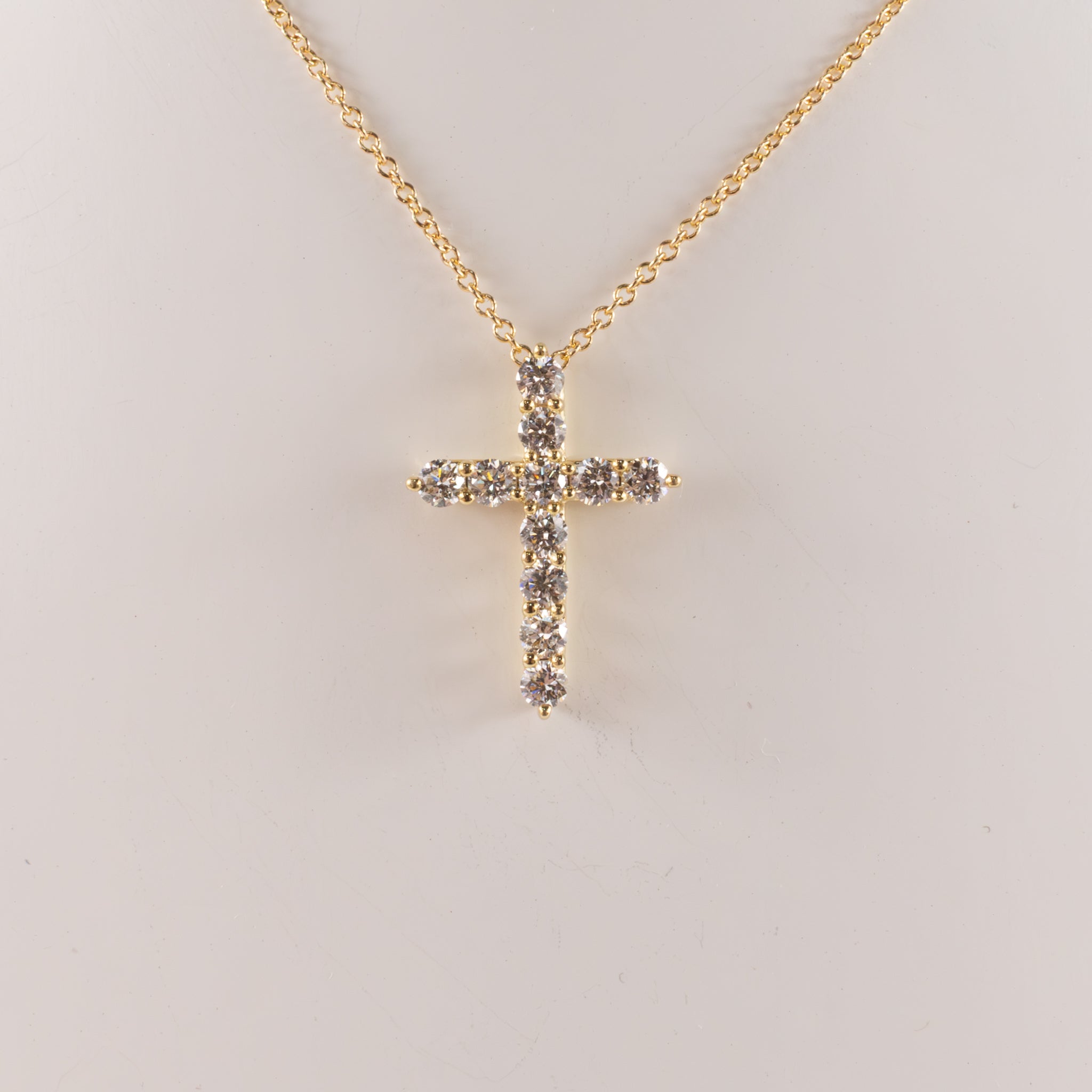 14KYG Lab Grown Diamond Cross Pendant
