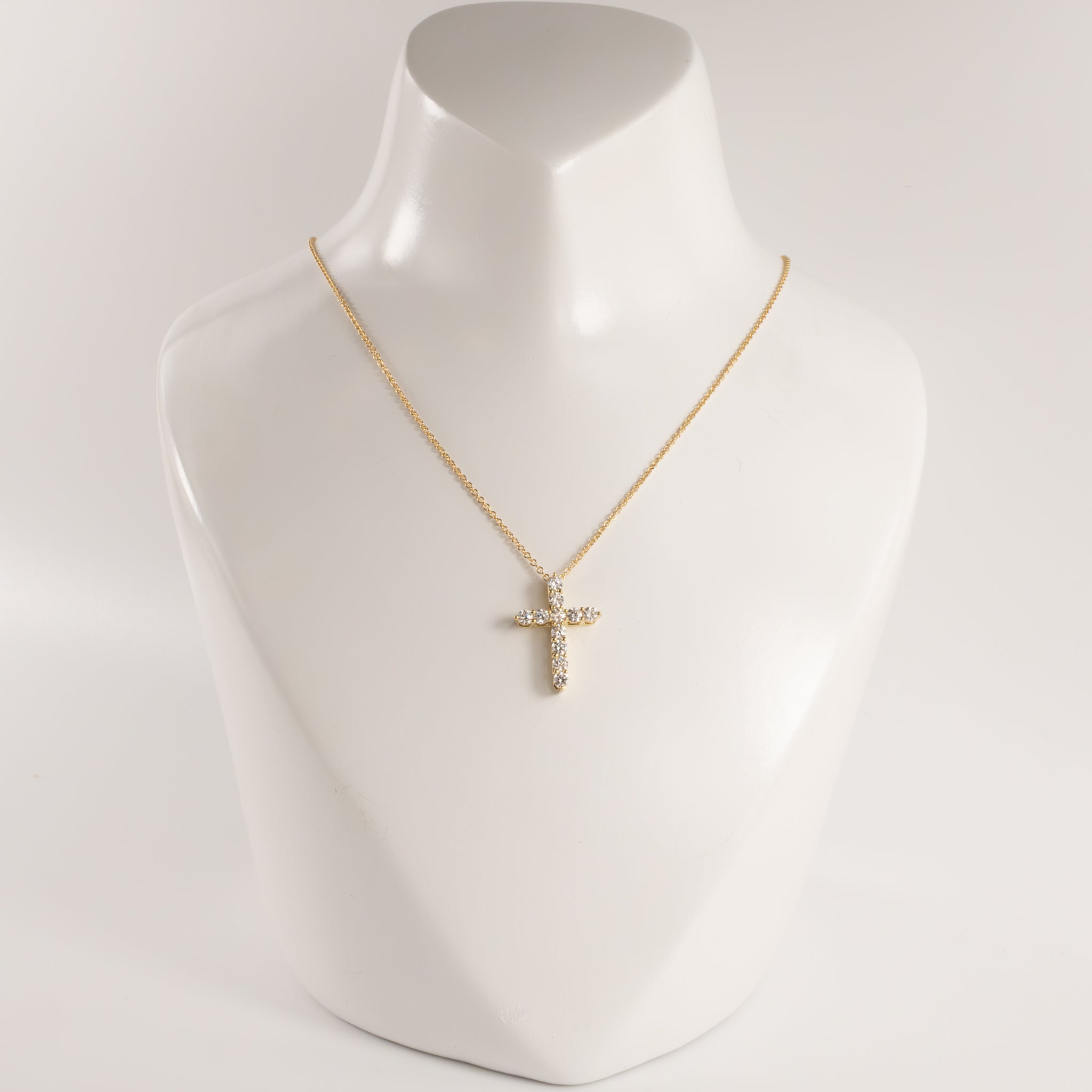 14KYG Lab Grown Diamond Cross Pendant