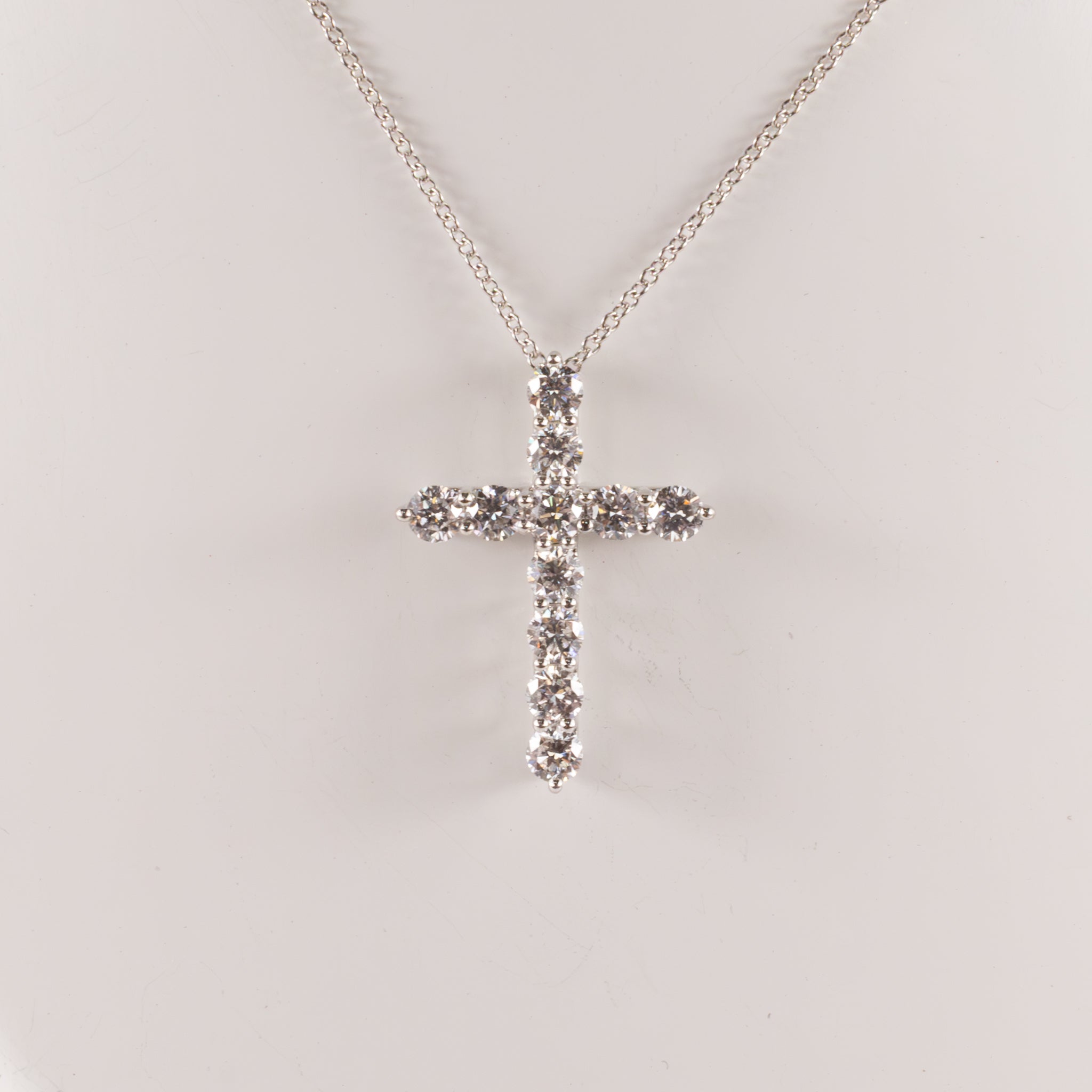 14KWG Lab Grown Diamond Cross Necklace