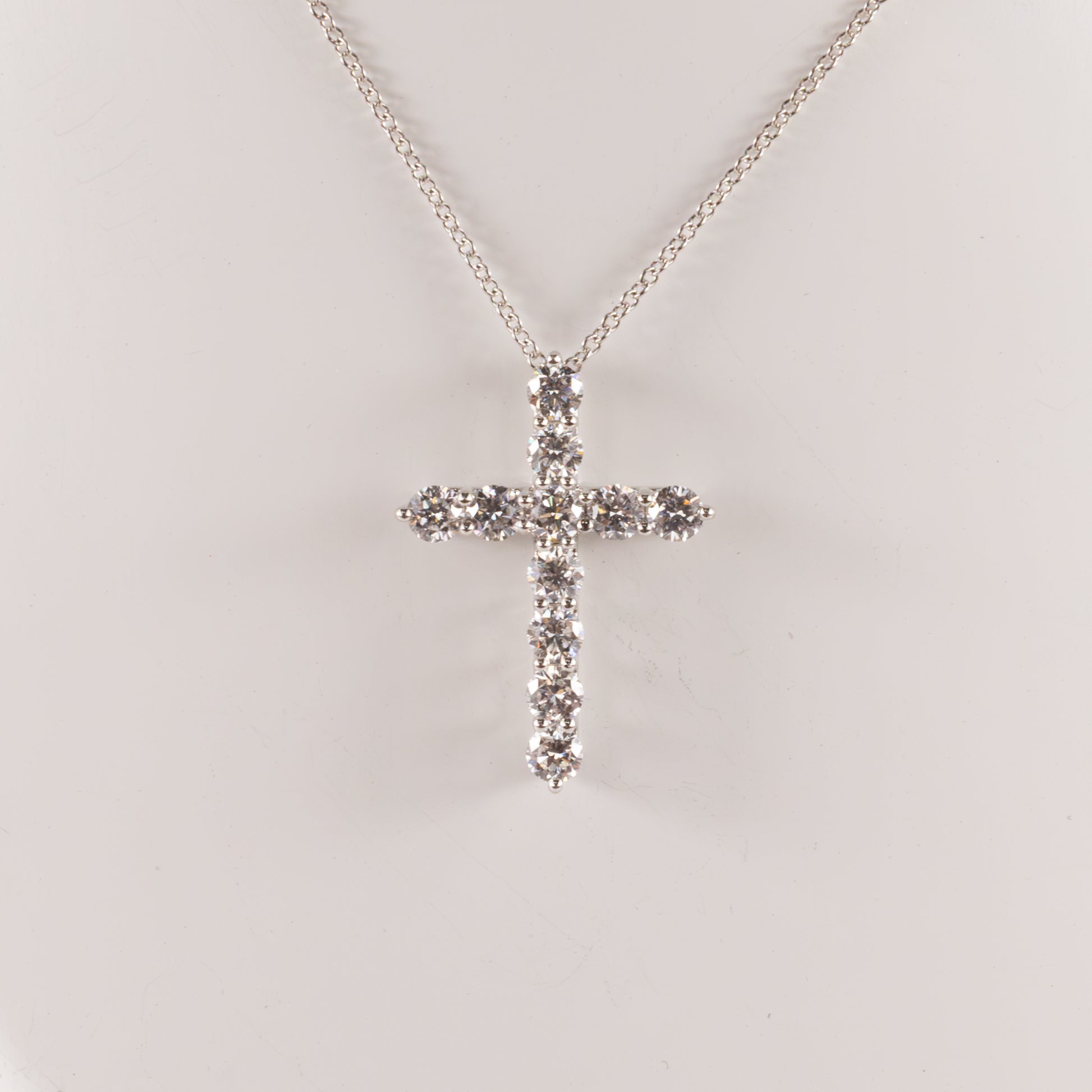 14KWG Lab Grown Diamond Cross Necklace