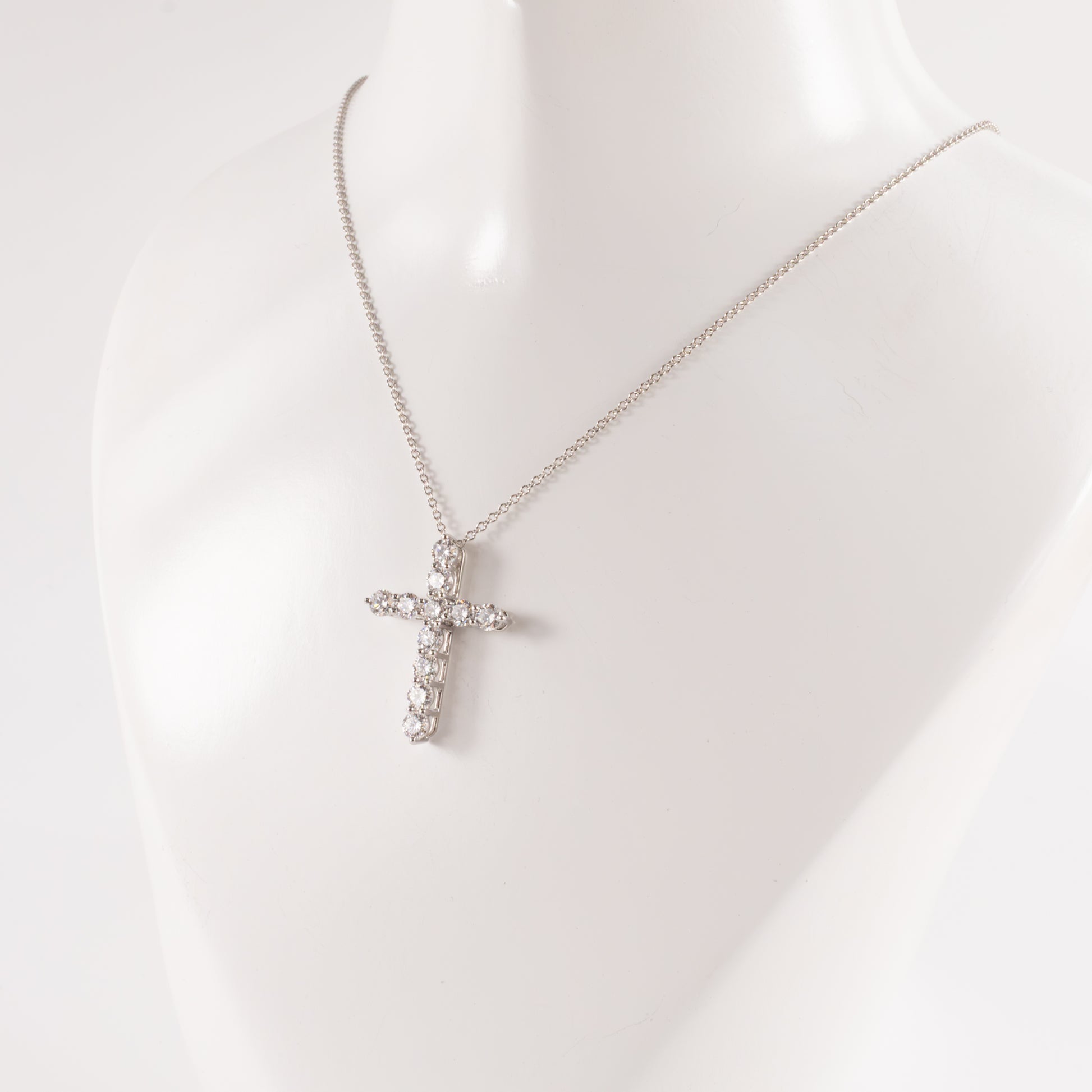 14KWG Lab Grown Diamond Cross Necklace