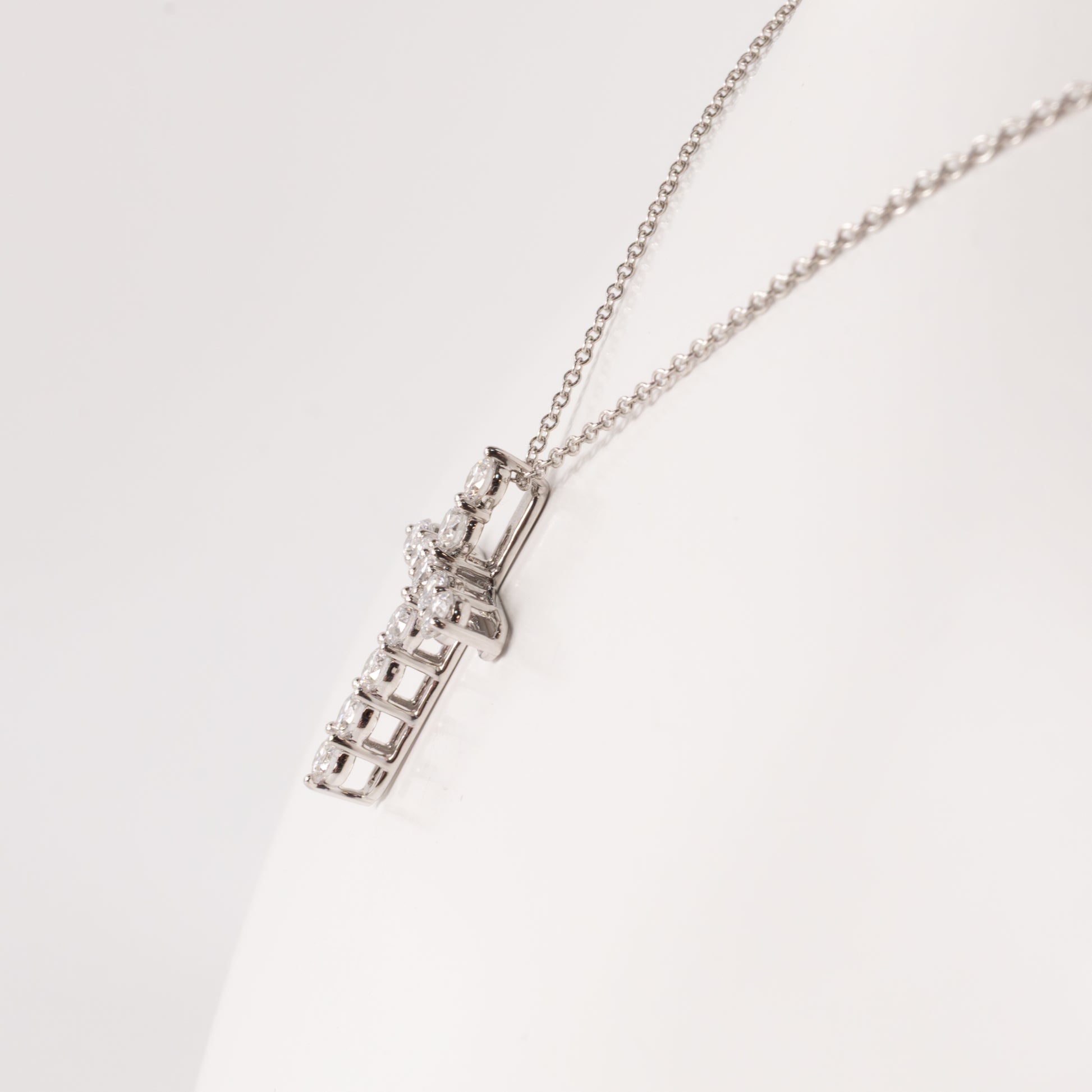 14KWG Lab Grown Diamond Cross Necklace