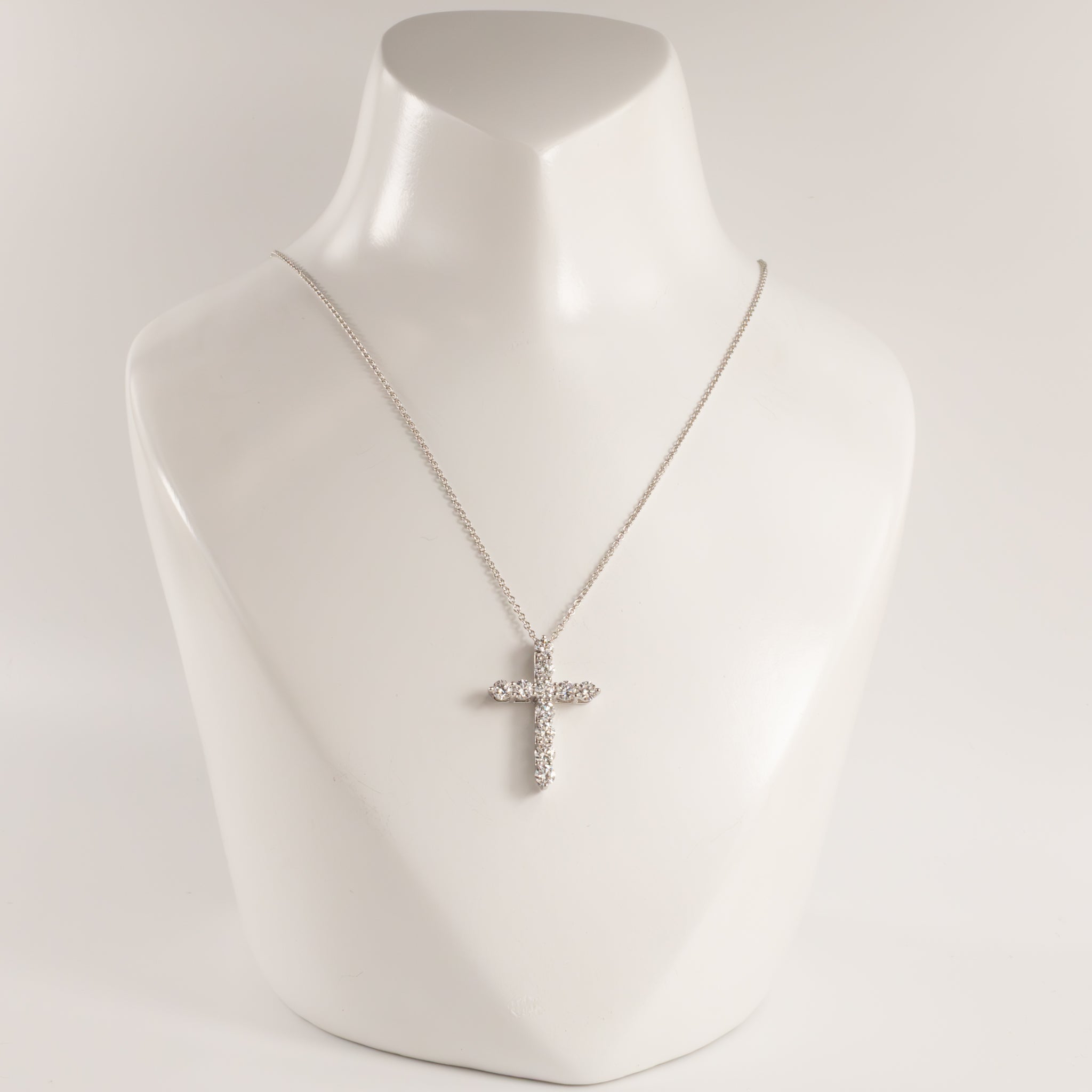 14KWG Lab Grown Diamond Cross Necklace