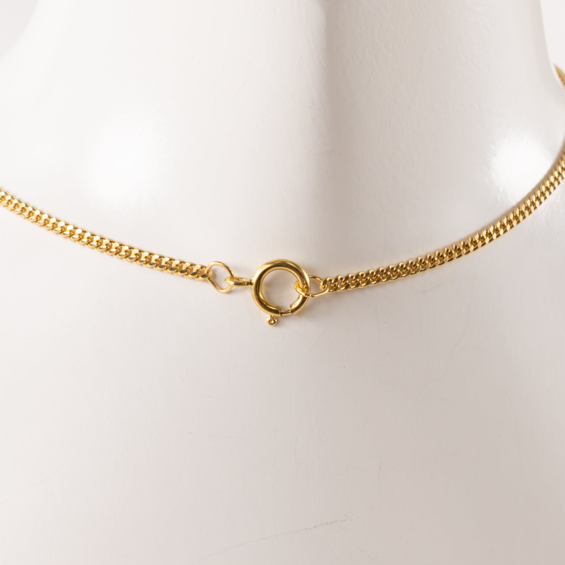 18KYG Blue Sapphire Heart Bezel Set Necklace