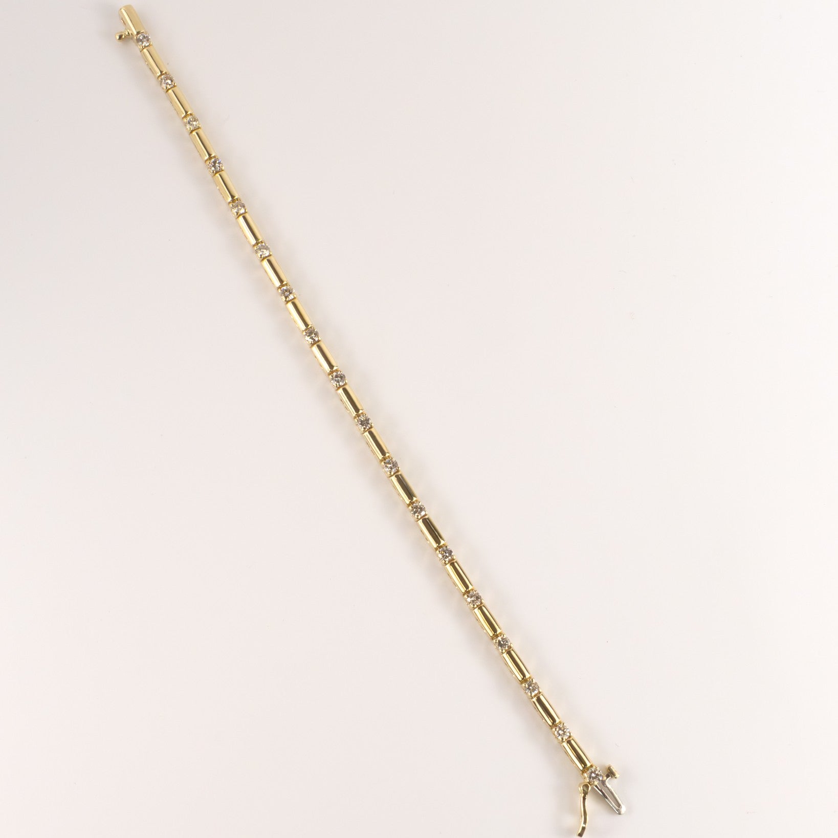 14KYG Diamond 1.80cttw Long Link Tennis Bracelet