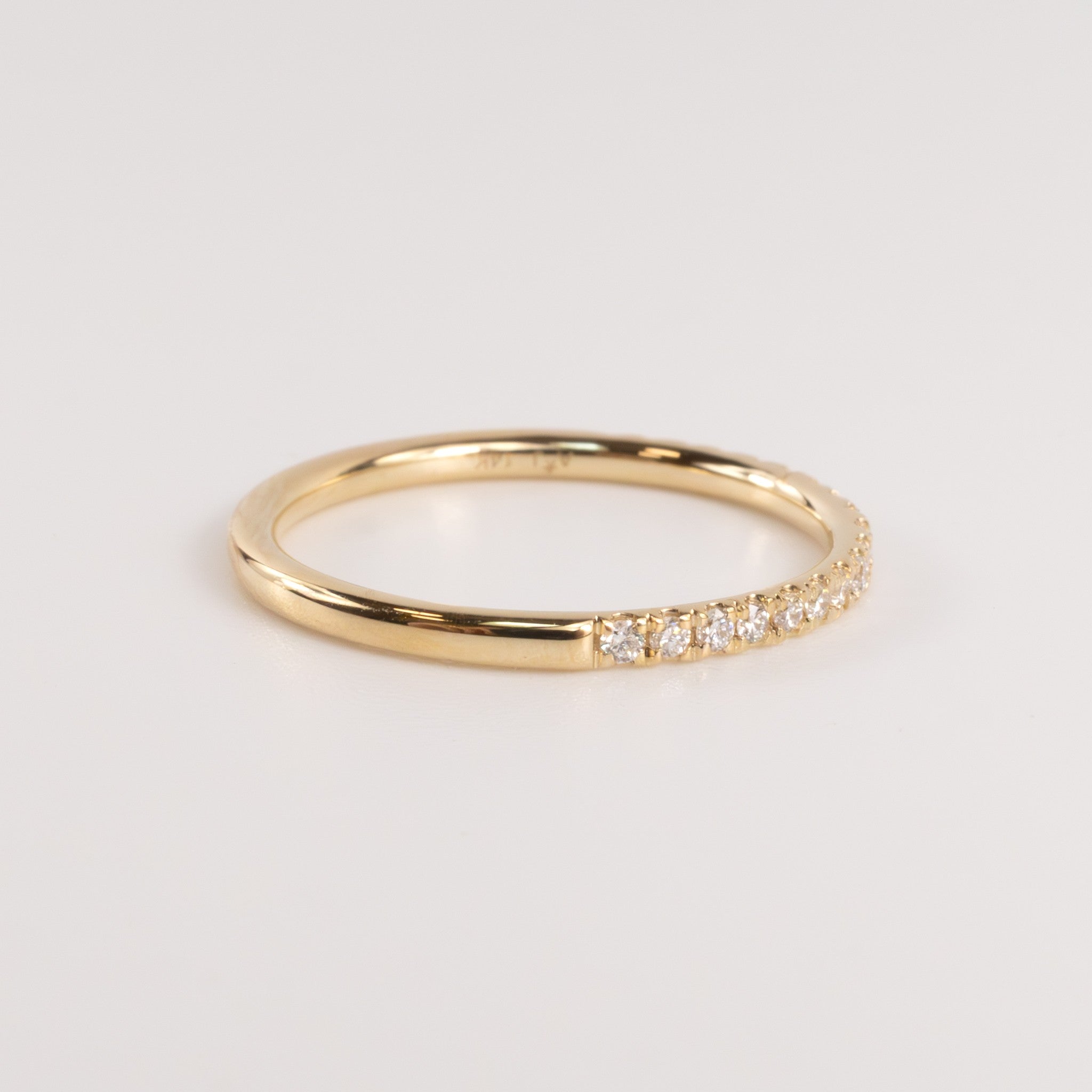 14KYG Lab Grown 0.16cttw Half-Way Diamond Band