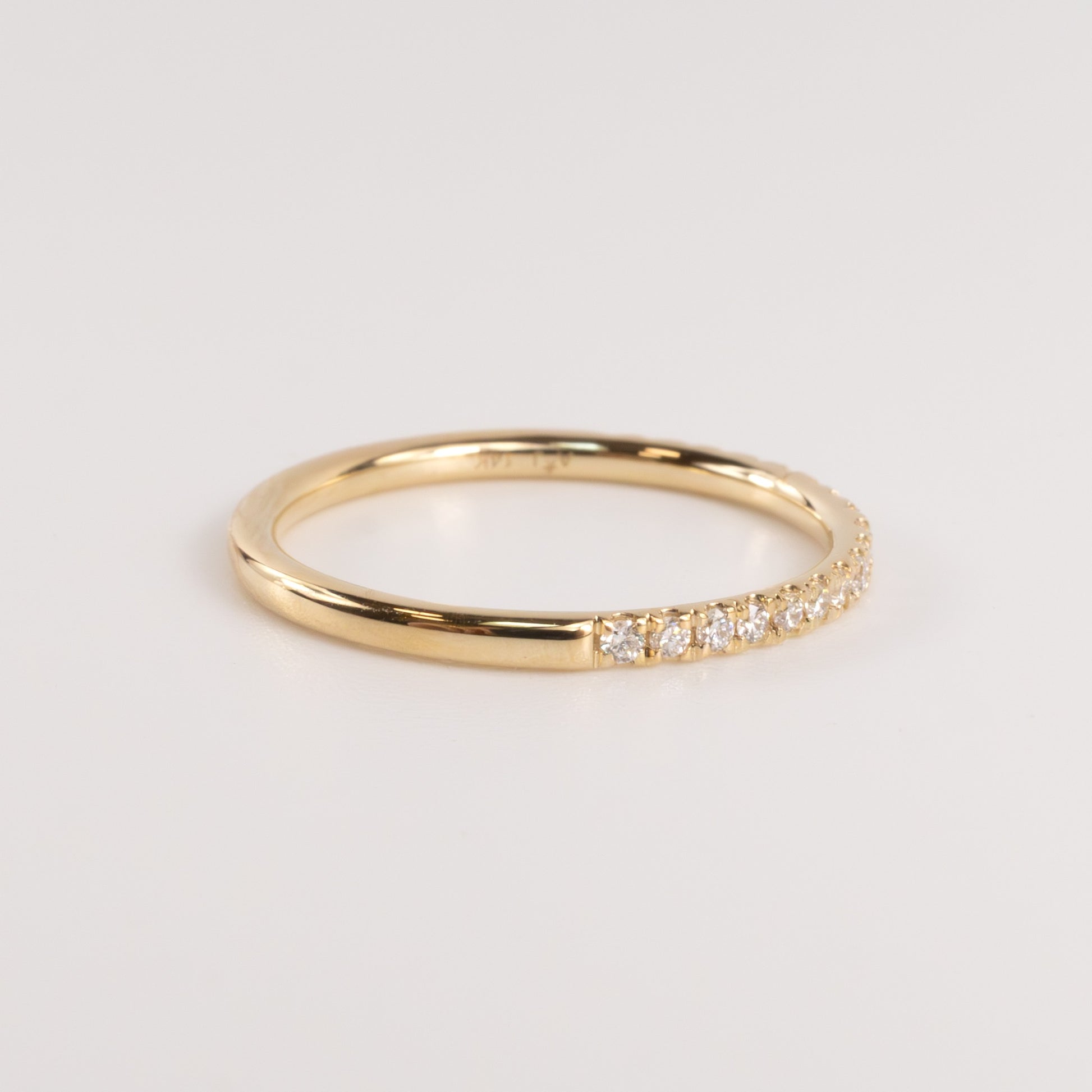 14KYG Lab Grown 0.16cttw Half-Way Diamond Band