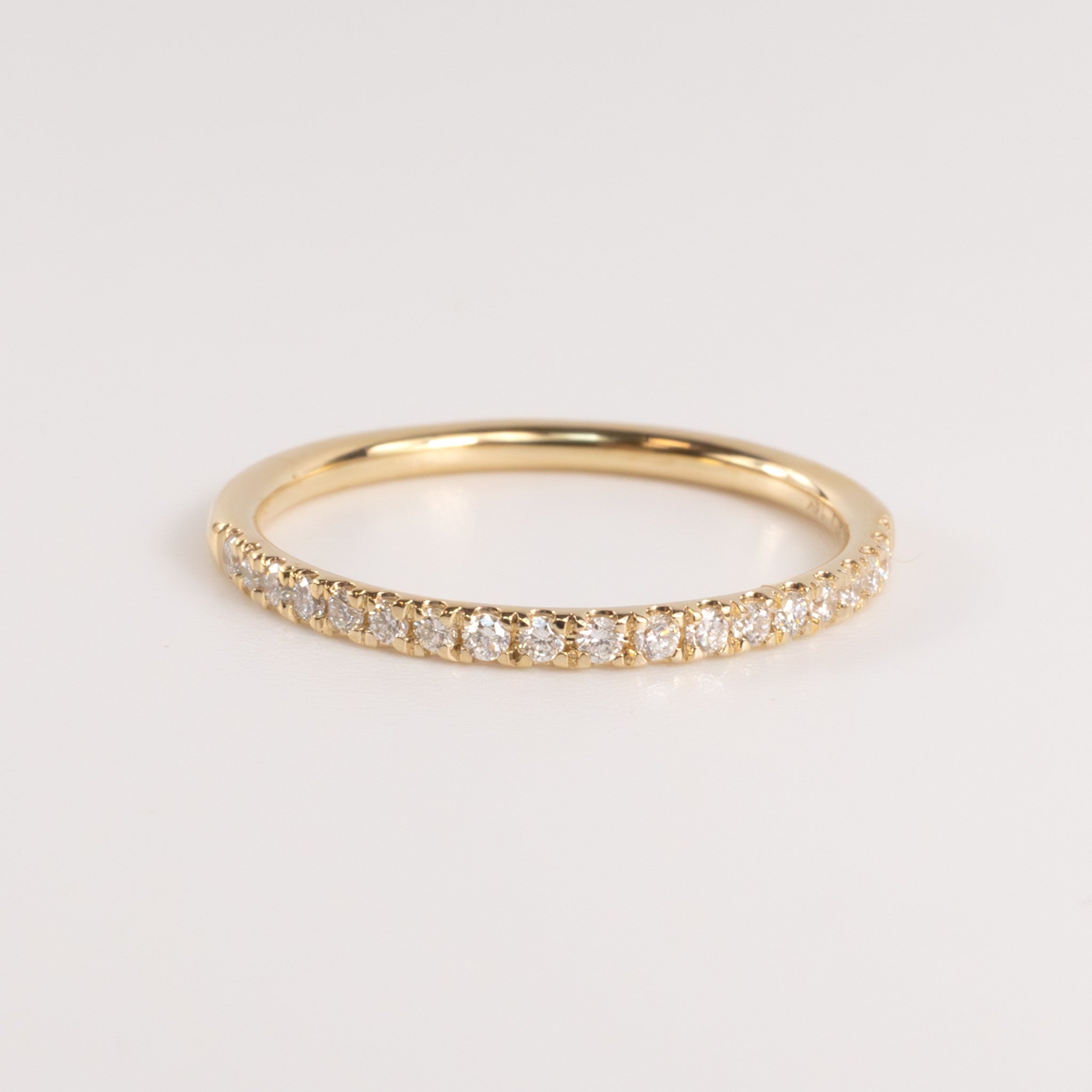 14KYG Lab Grown 0.16cttw Half-Way Diamond Band