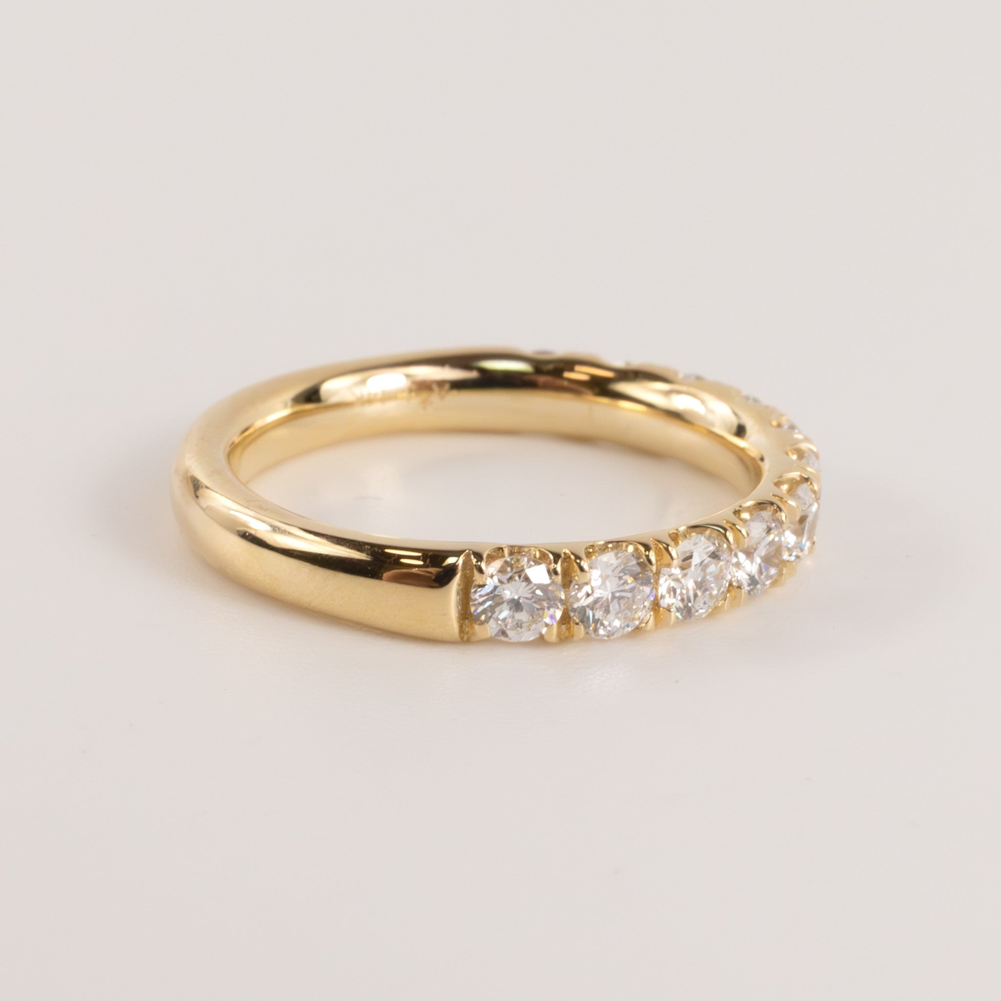 14KYG Lab Grown 0.80cttw Half-Way Diamond Band