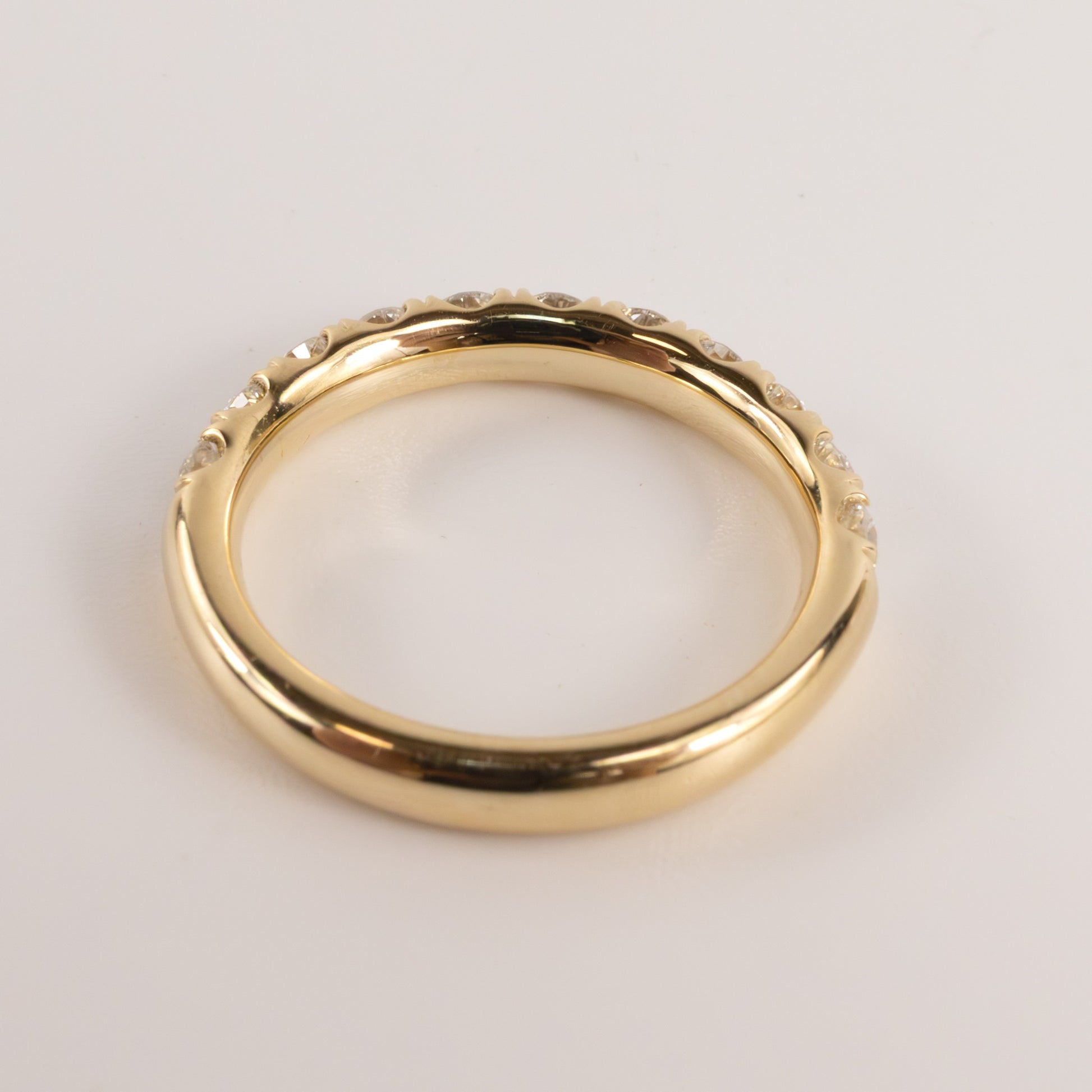 14KYG Lab Grown 0.80cttw Half-Way Diamond Band