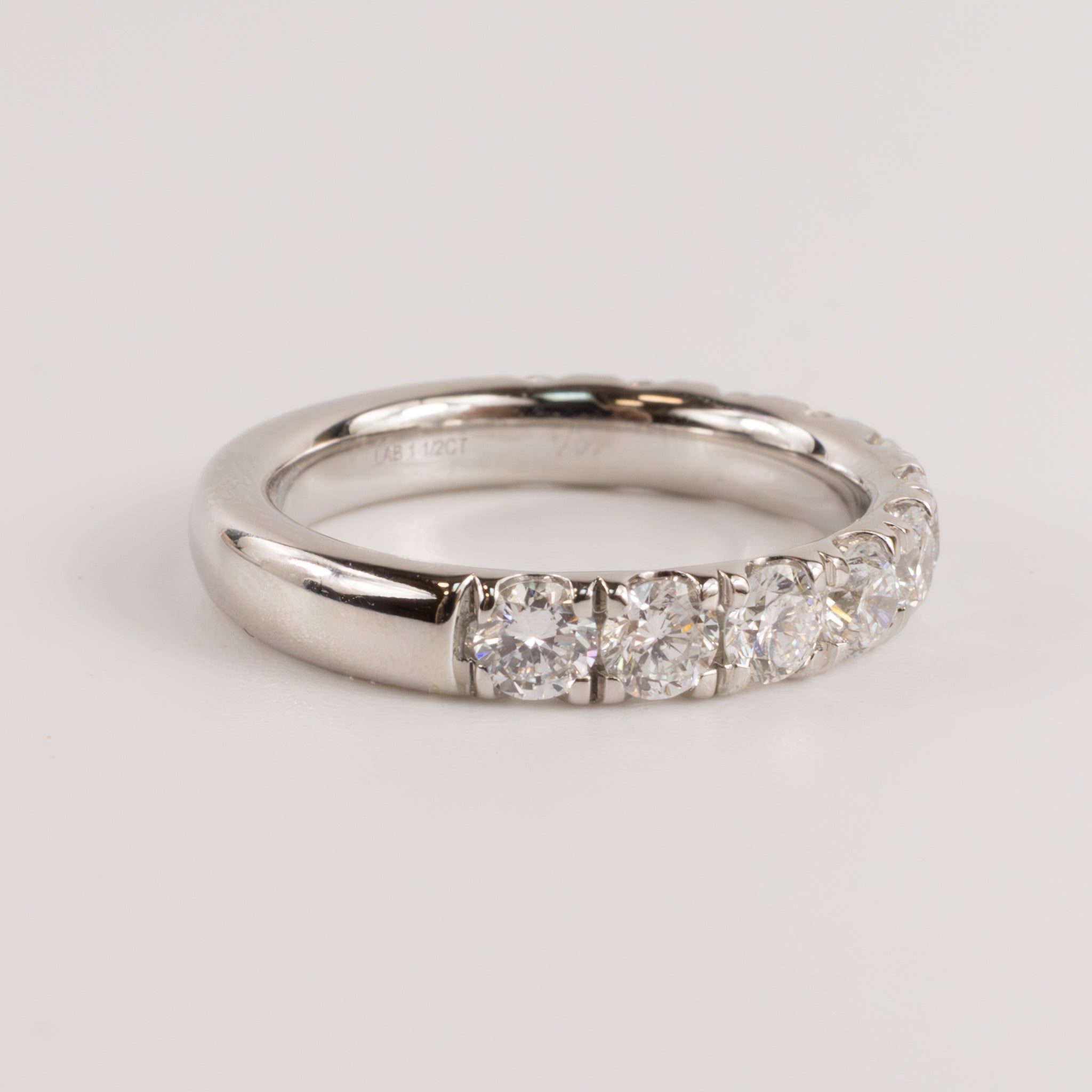 14KWG Lab Grown 1.54cttw Half-Way Diamond Band