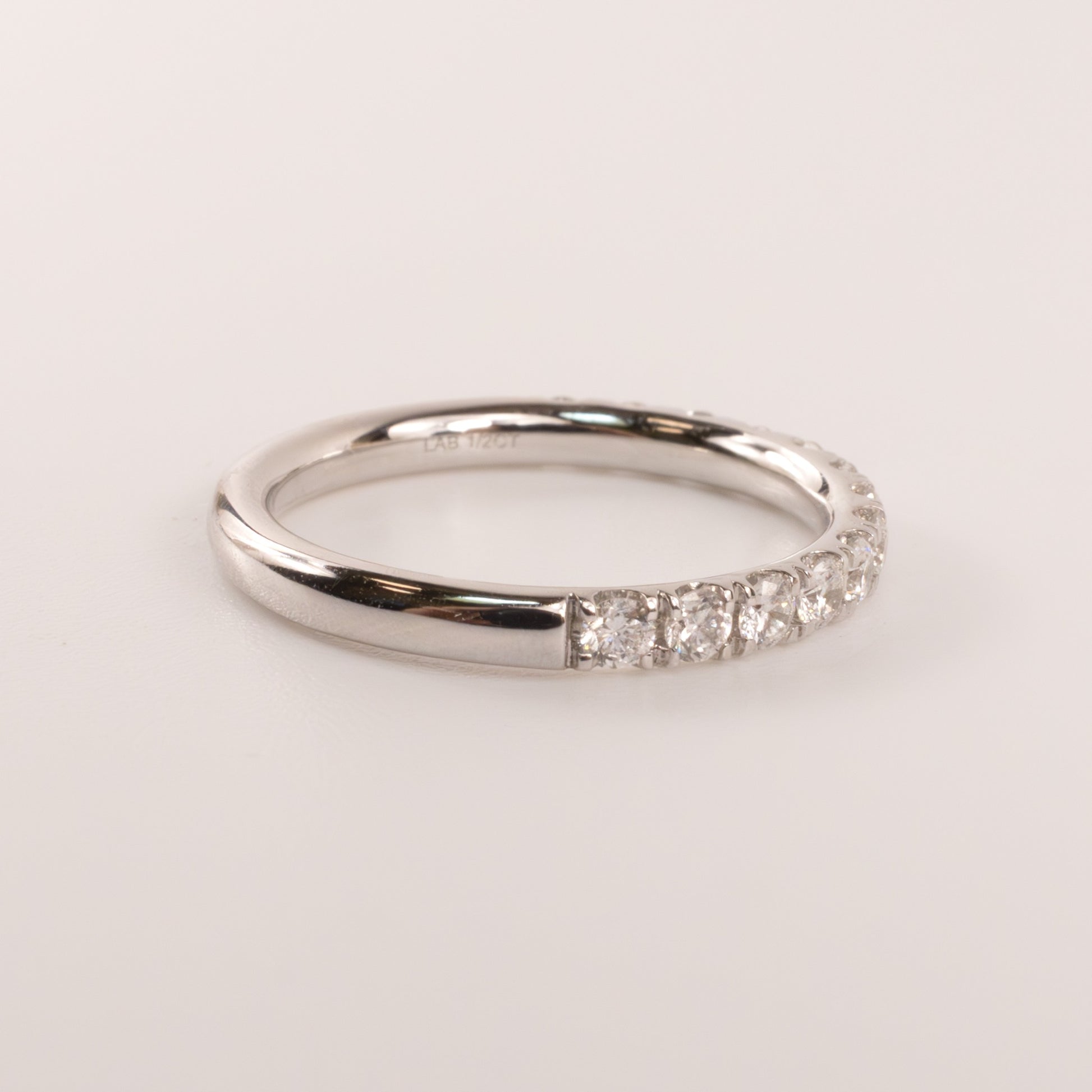14KWG Lab Grown 0.51cttw Half-Way Diamond Band