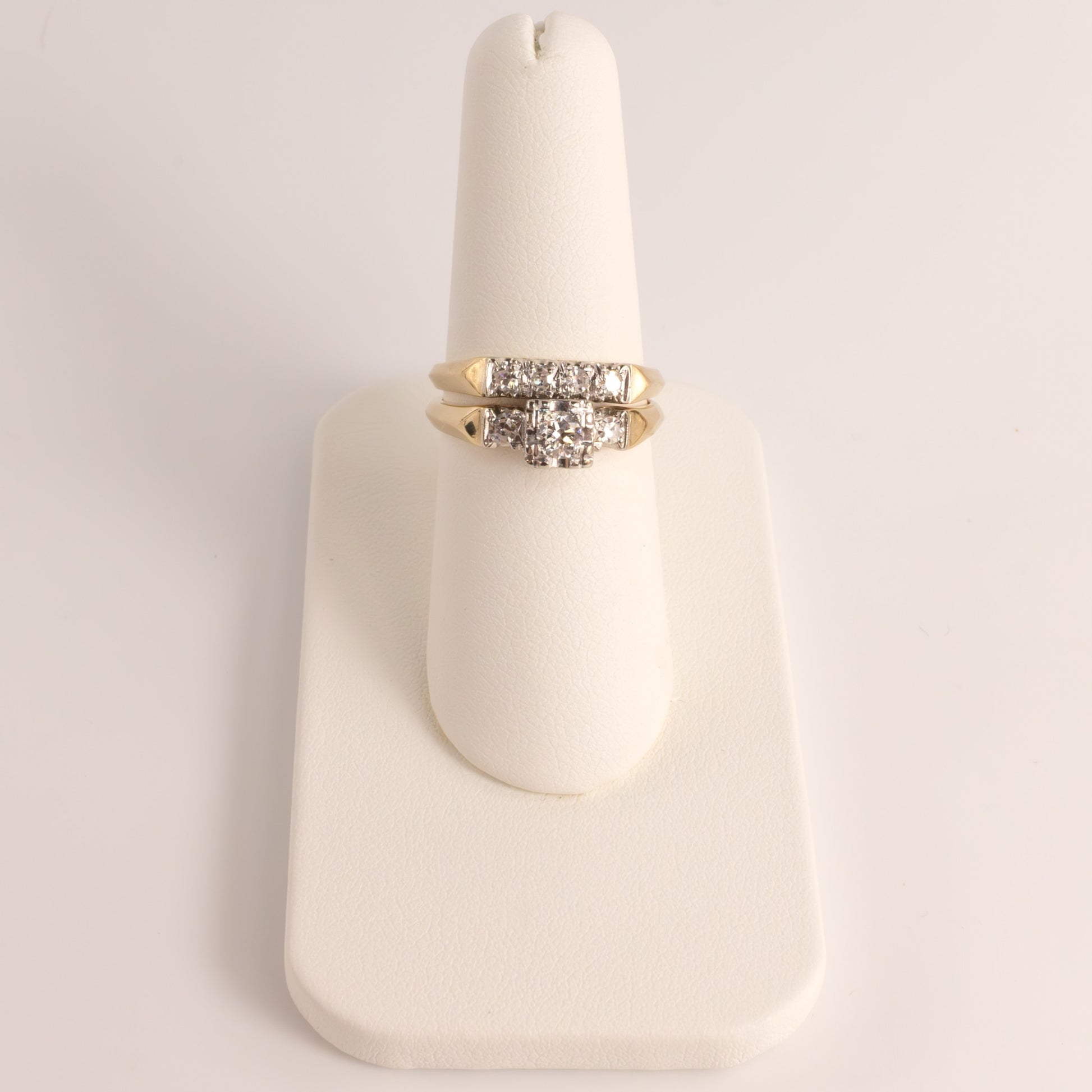 14K Two-Tone Vintage 3-Stone Engagement Ring