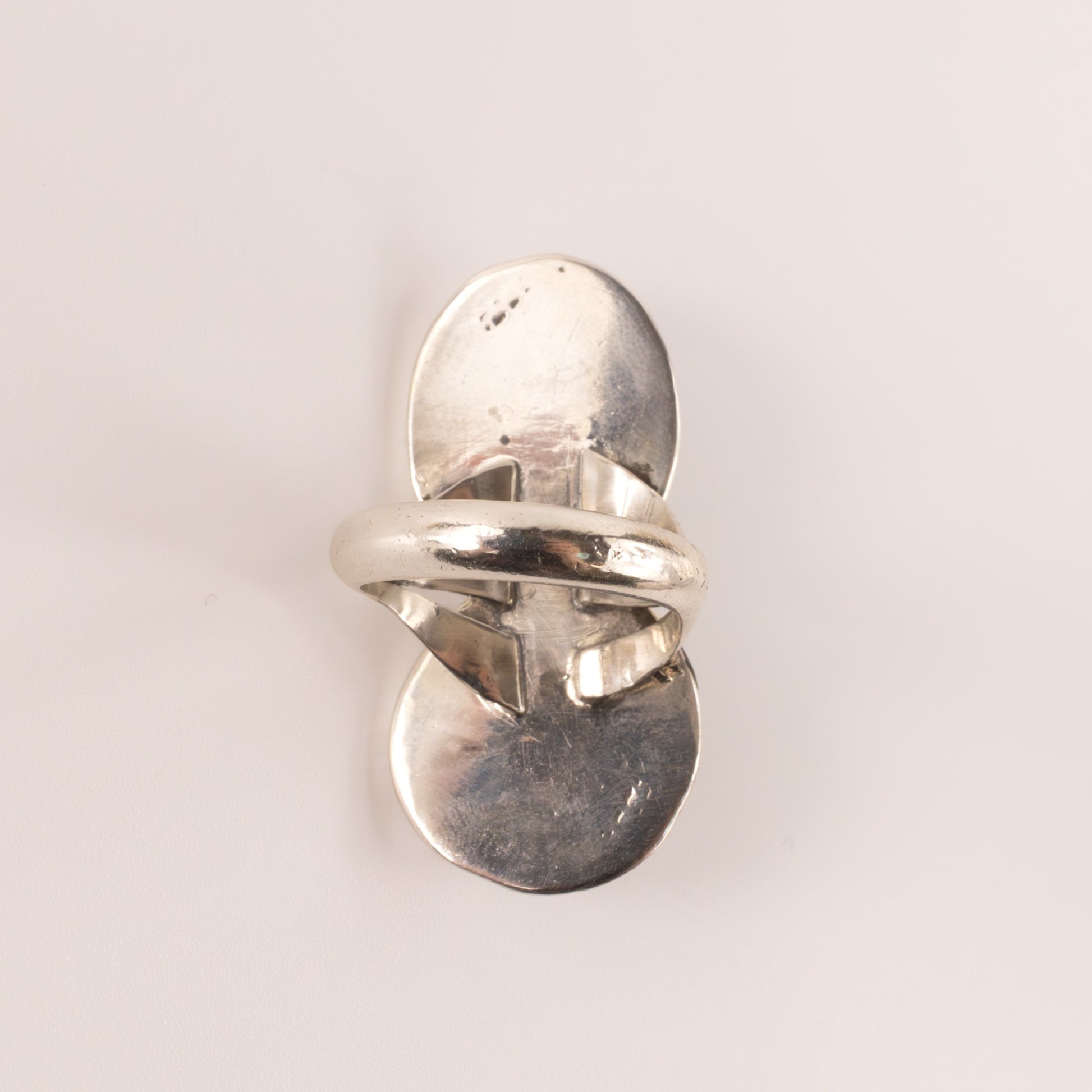 Sterling Silver Turquoise Two-Stone Split Shank Ring