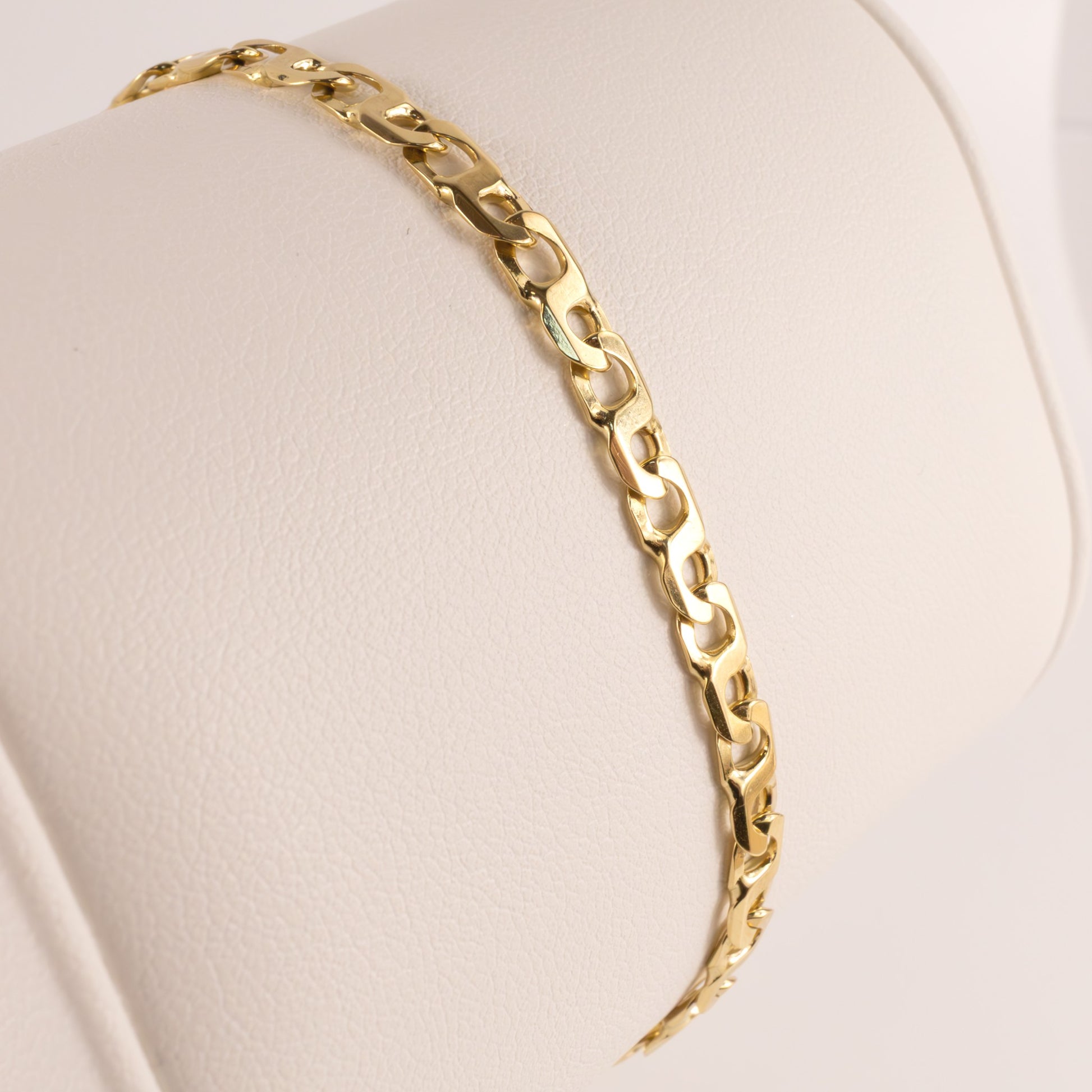 18KYG Anchor Style Mens Bracelet