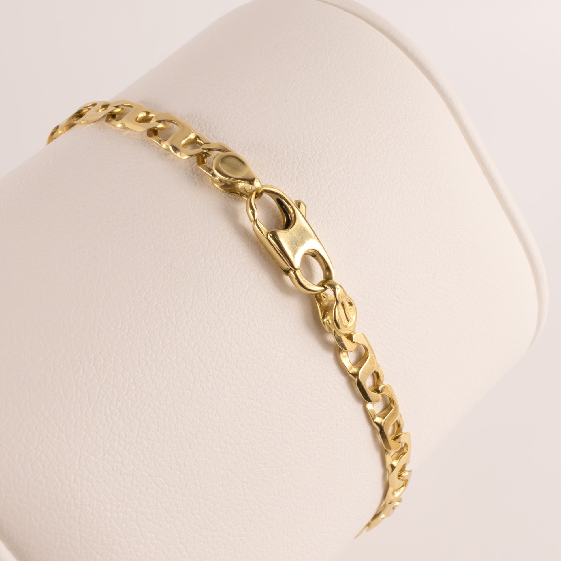 18KYG Anchor Style Mens Bracelet